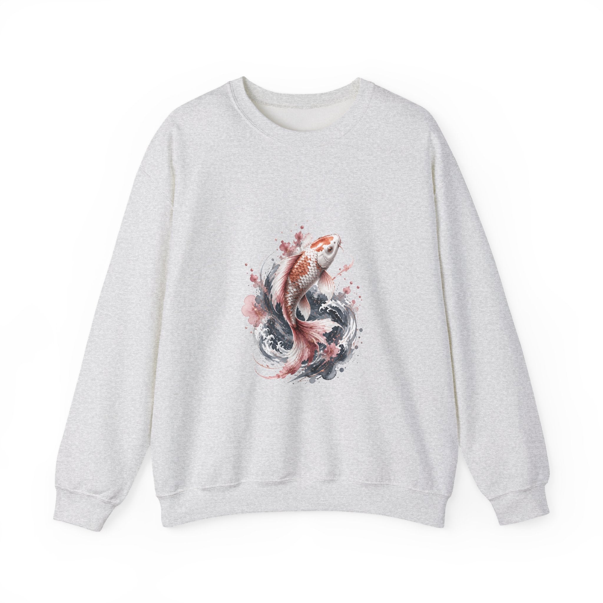 Matching Couple Sweatshirt - Koi Fish Yin Yang Matching Couple Crewneck Sweatshirt Watercolor Art His Hers Engagement Gift - Design A