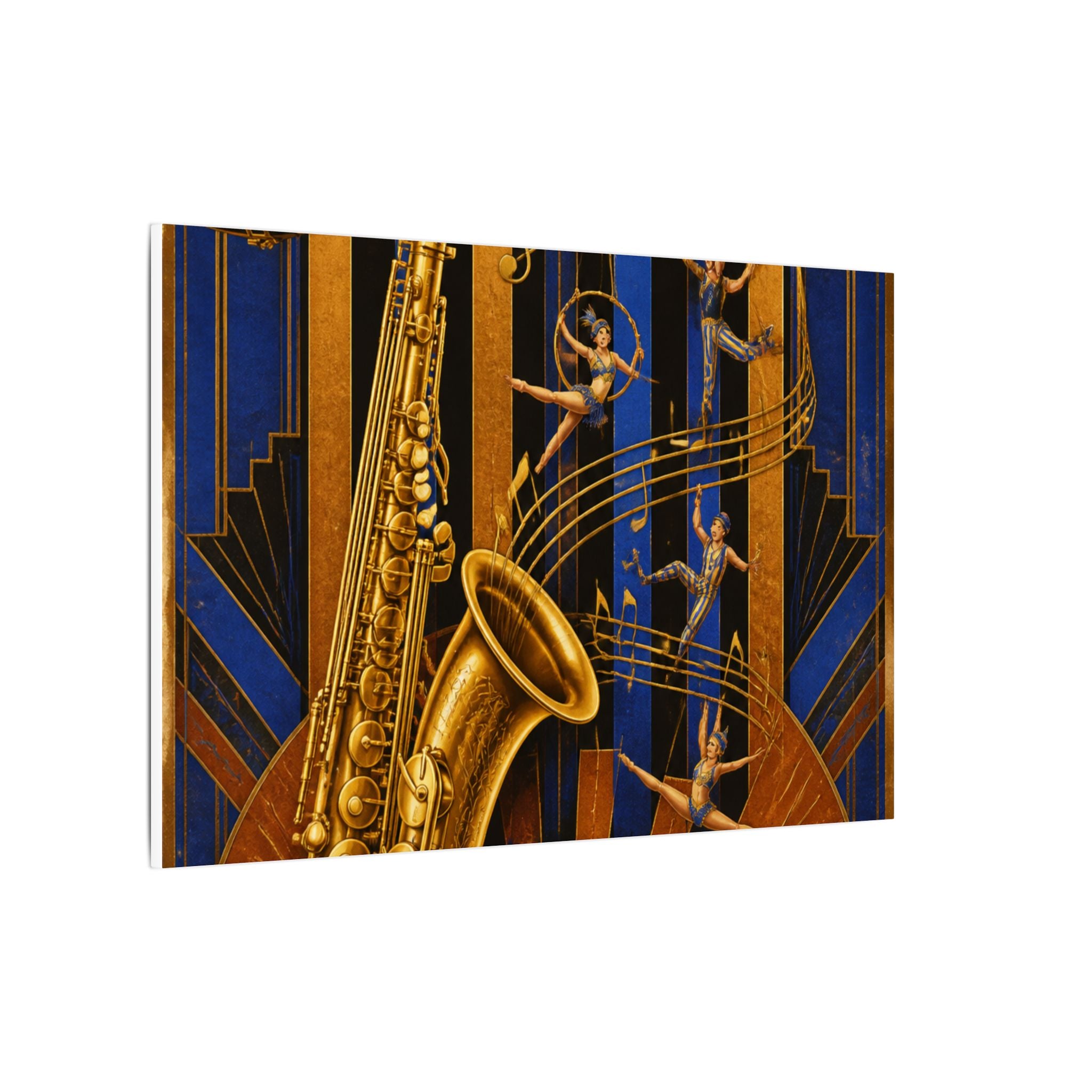 Saxophone Music Circus Wall Art Canvas 16×20 Art Deco Entryway Decor Maximalist Print