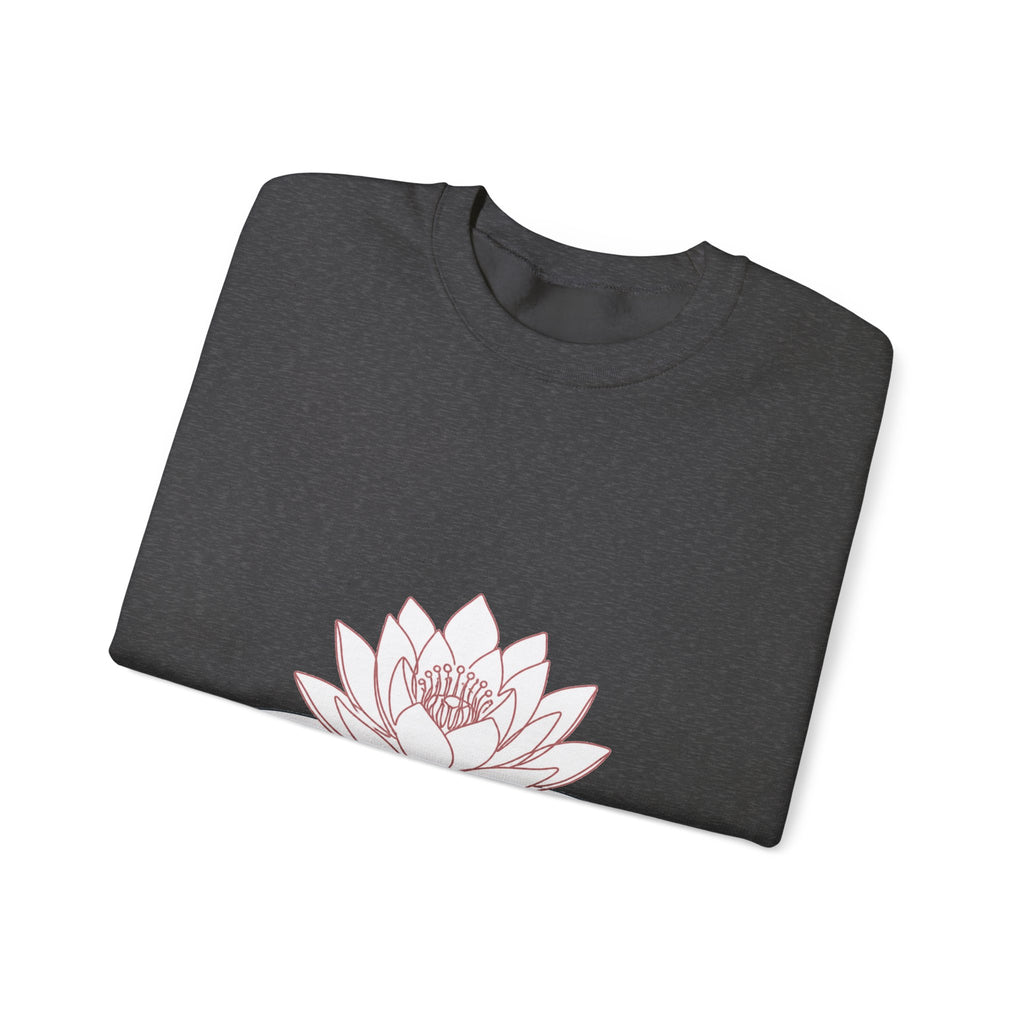 Matching Couple Sweatshirt - Open & Closed Lotus Matching Couple Crewneck Sweatshirt Minimalist Art His Hers Valentine Gift - Design A