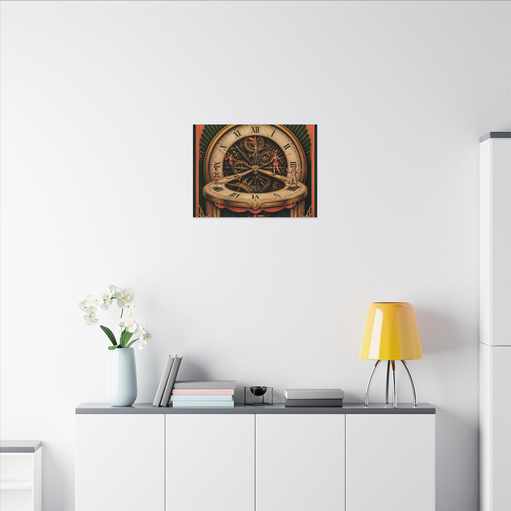 Pocket Watch Performers Wall Art Canvas 24×36 Art Deco Bar Area Decor Maximalist Print