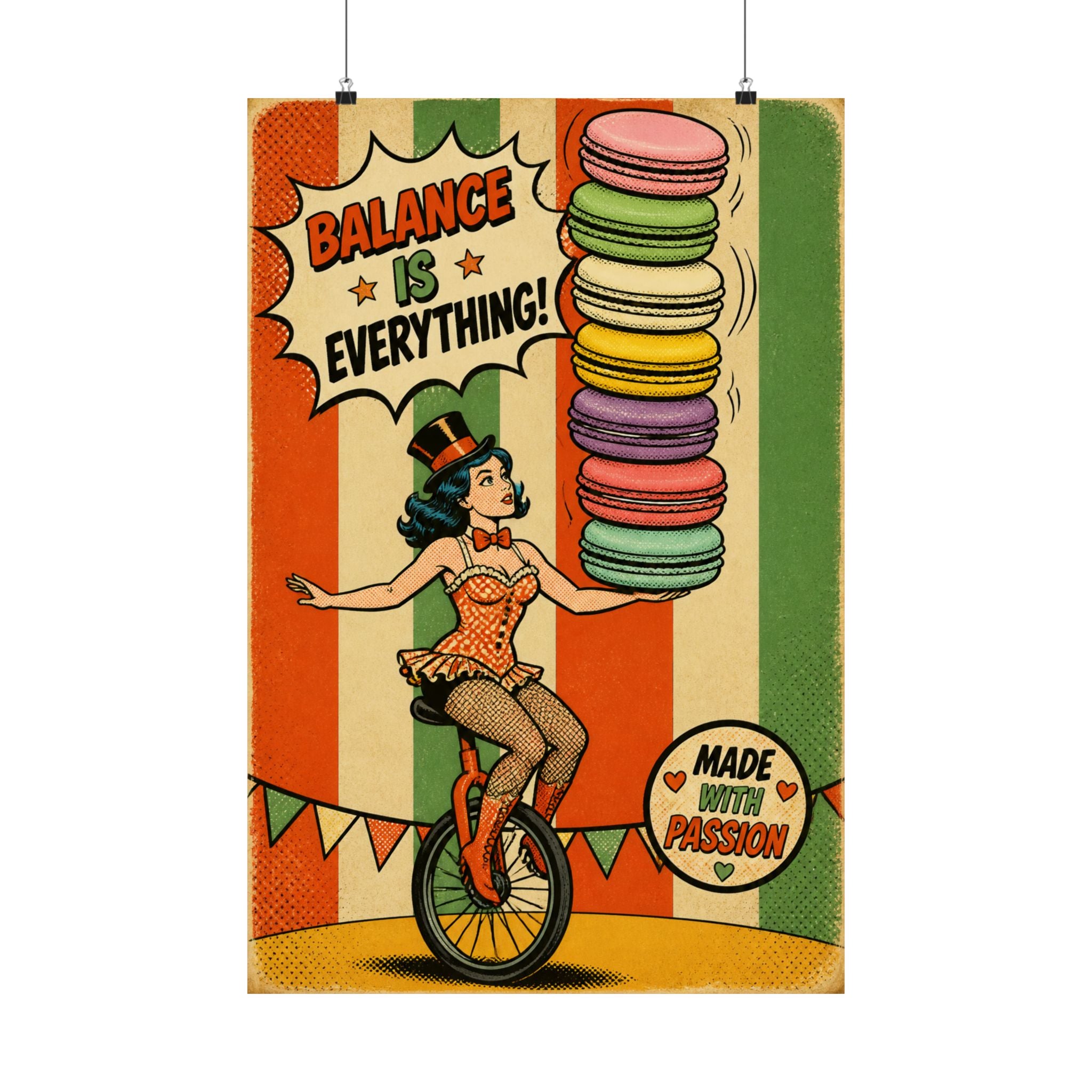 Macaron Balancing Tower Wall Art Poster 18×24 Pop Art Living Room Decor Maximalist Print