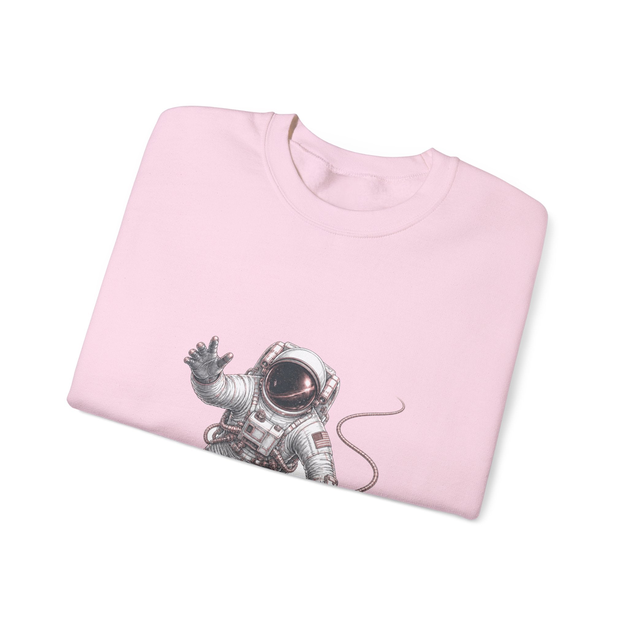 Matching Couple Sweatshirt - Astronaut & Planet Matching Couple Crewneck Sweatshirt Hand-Drawn Art His Hers Best Friend Gift - Design A