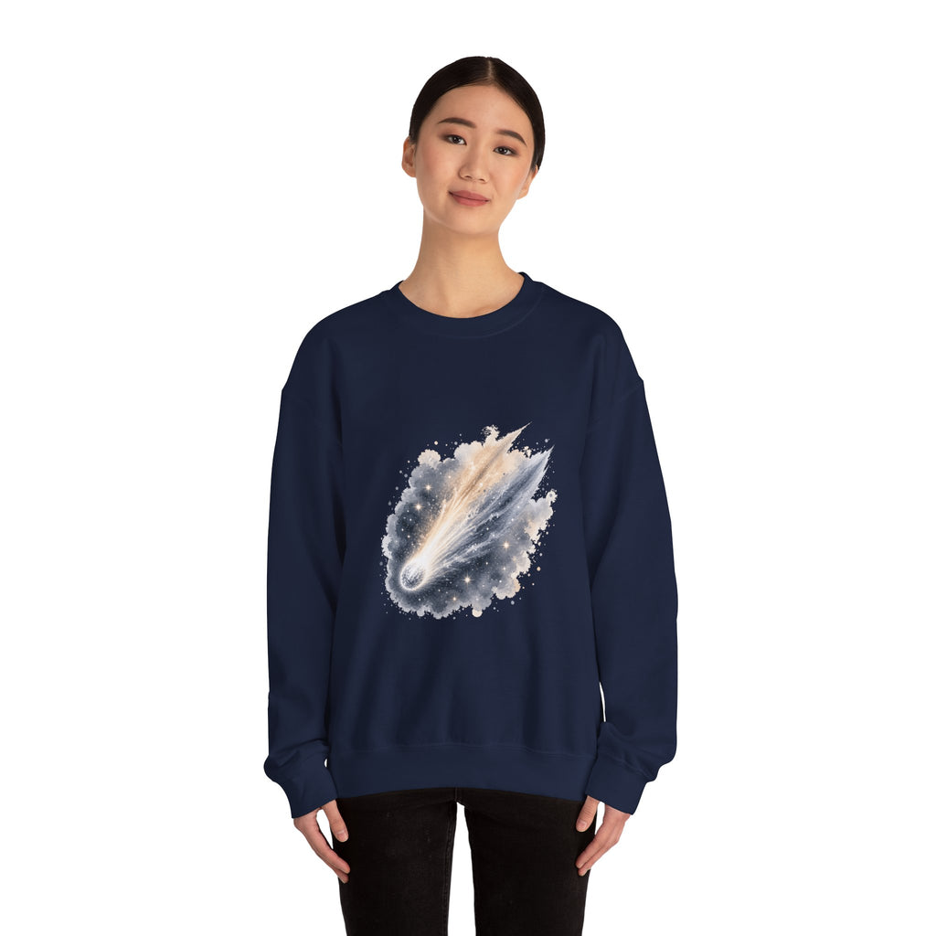 Matching Couple Sweatshirt - Comet & Asteroid Matching Couple Comfort Colors Crew Watercolor Art His Hers Birthday Gift - Design A