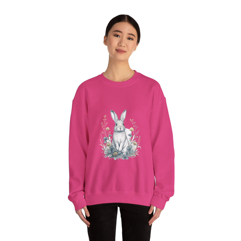 Matching Couple Sweatshirt - Fox & Rabbit Matching Couple Crewneck Sweatshirt Hand-Drawn Art His Hers Best Friend Gift - Design B