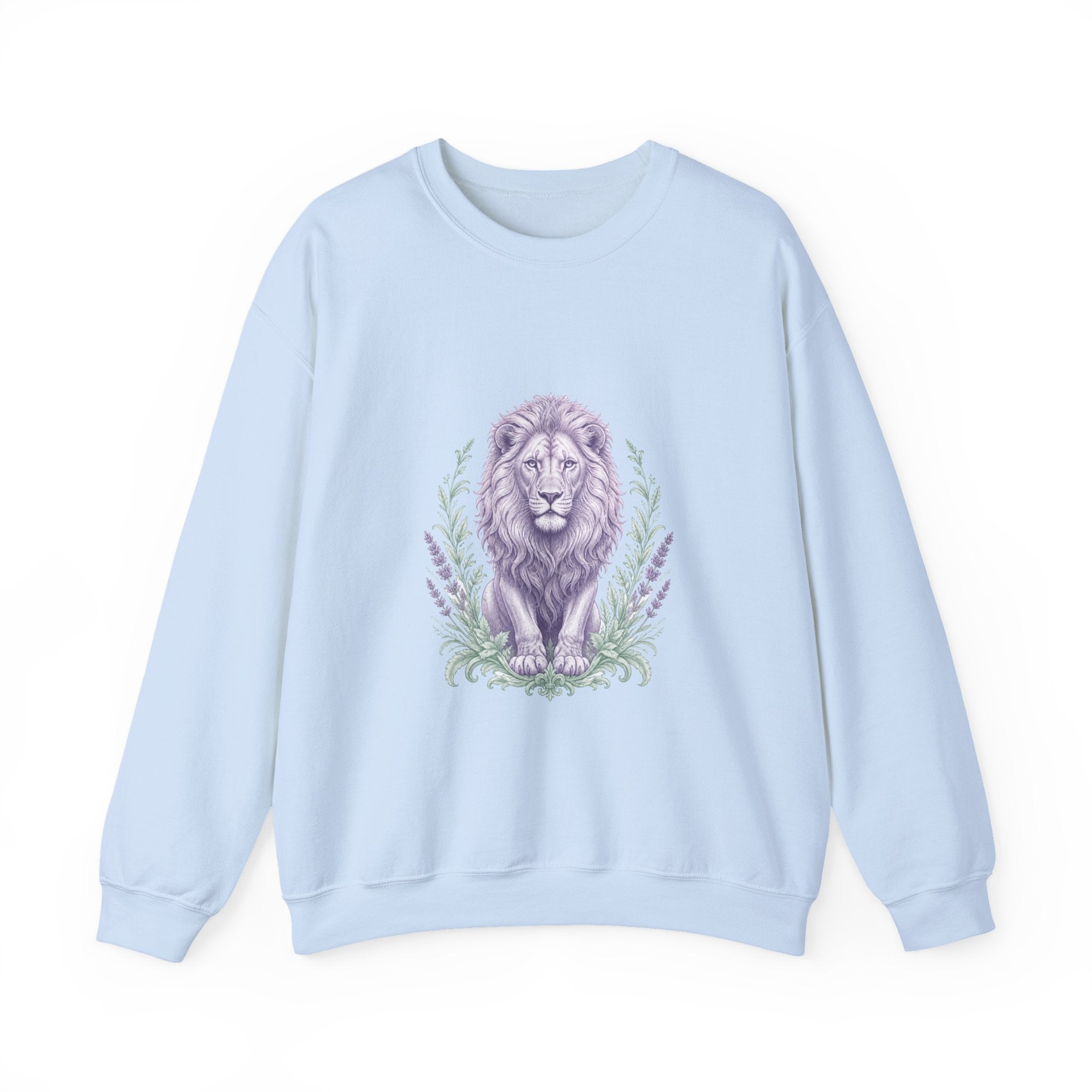 Matching Couple Sweatshirt - Lion & Lamb Matching Couple Crewneck Sweatshirt Vintage Art His Hers Wedding Gift - Design A