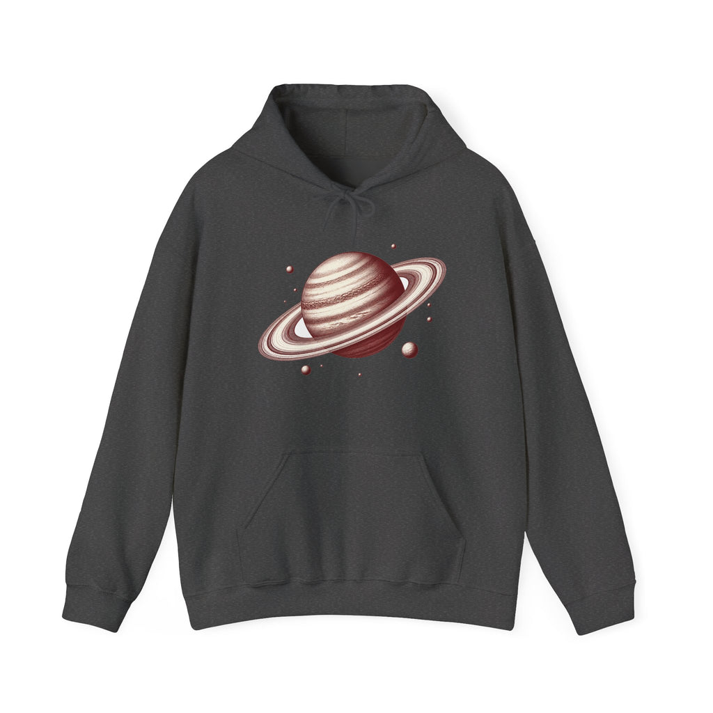 Matching Couple Sweatshirt - Saturn & Jupiter Matching Couple Hooded Sweatshirt Vintage Art His Hers Wedding Gift - Design A