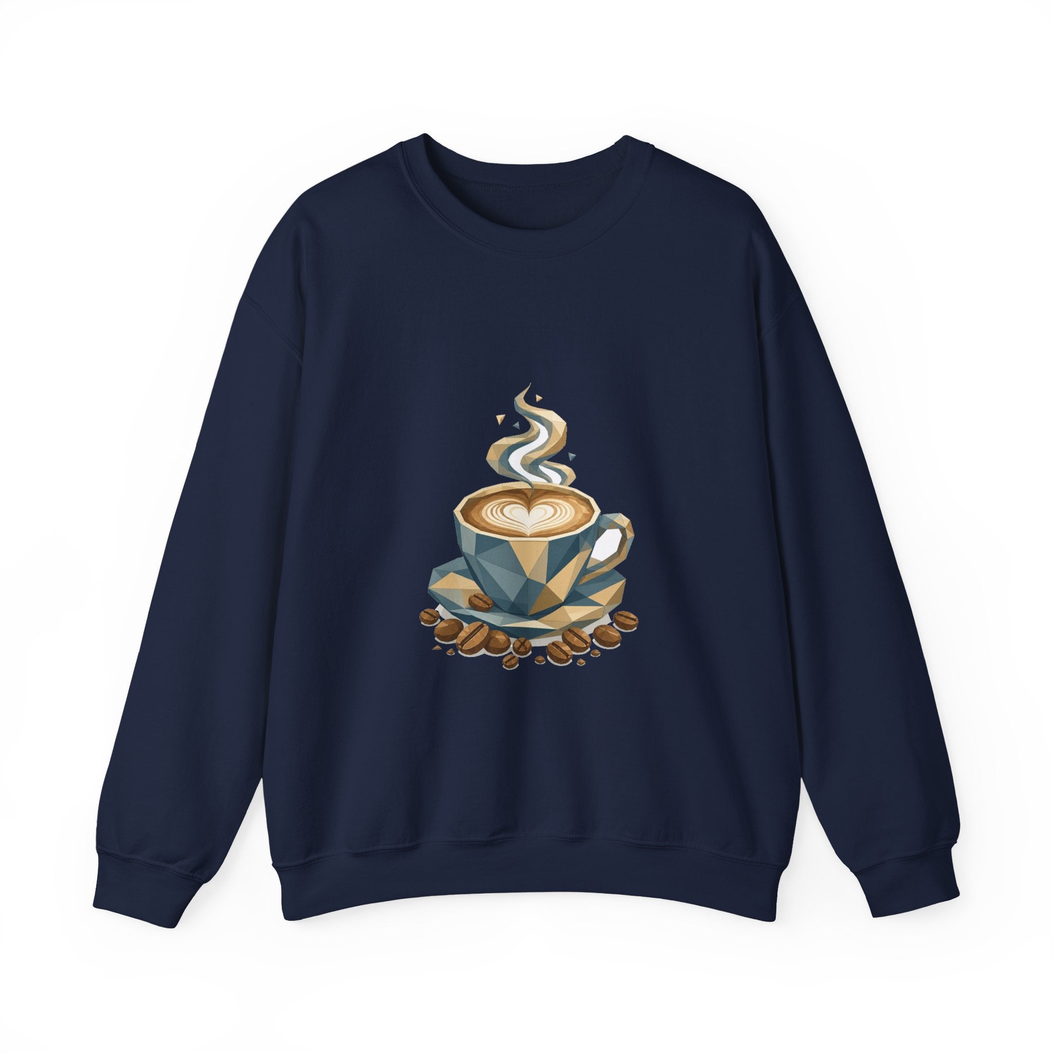 Matching Couple Sweatshirt - Coffee & Tea Matching Couple Premium Fleece Sweatshirt Geometric Art His Hers Love Gift - Design A
