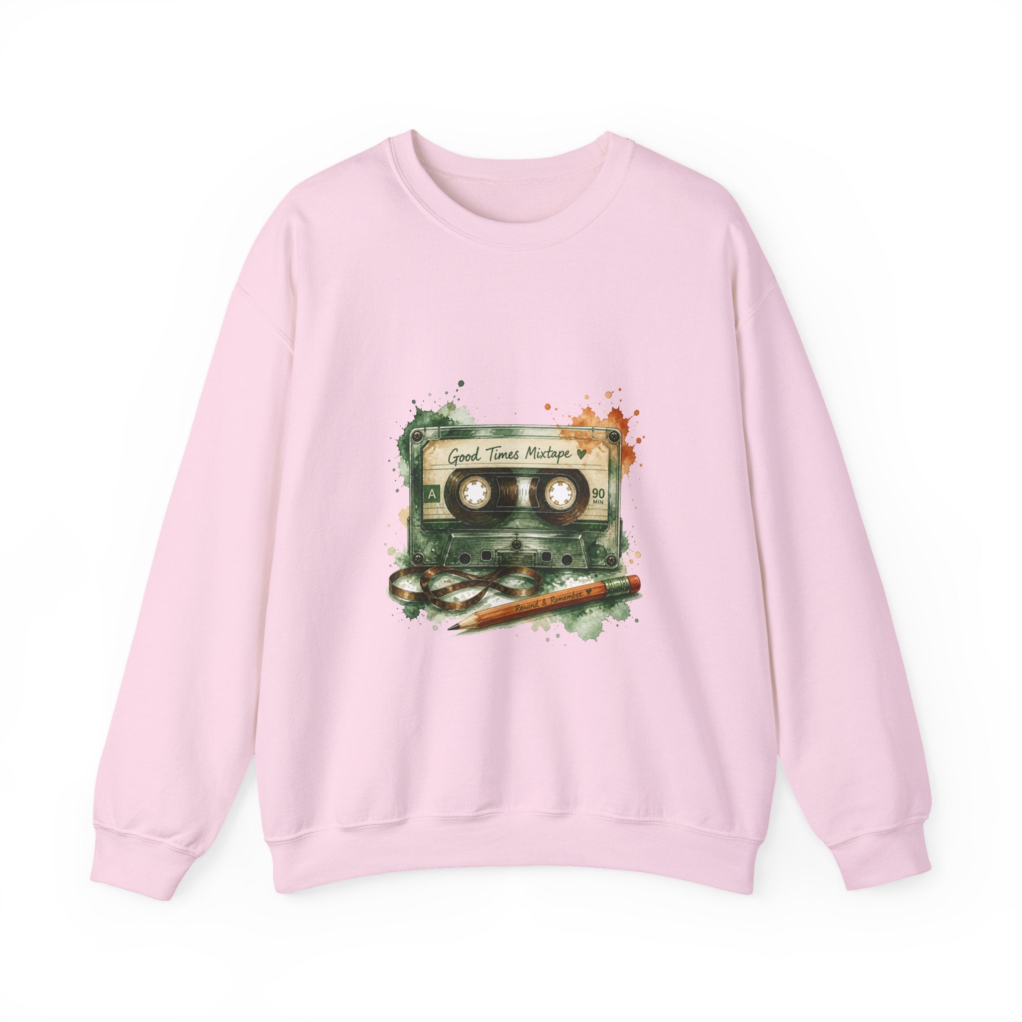 Matching Couple Sweatshirt - Vinyl & Cassette Matching Couple Premium Fleece Sweatshirt Watercolor Art His Hers Birthday Gift - Design B