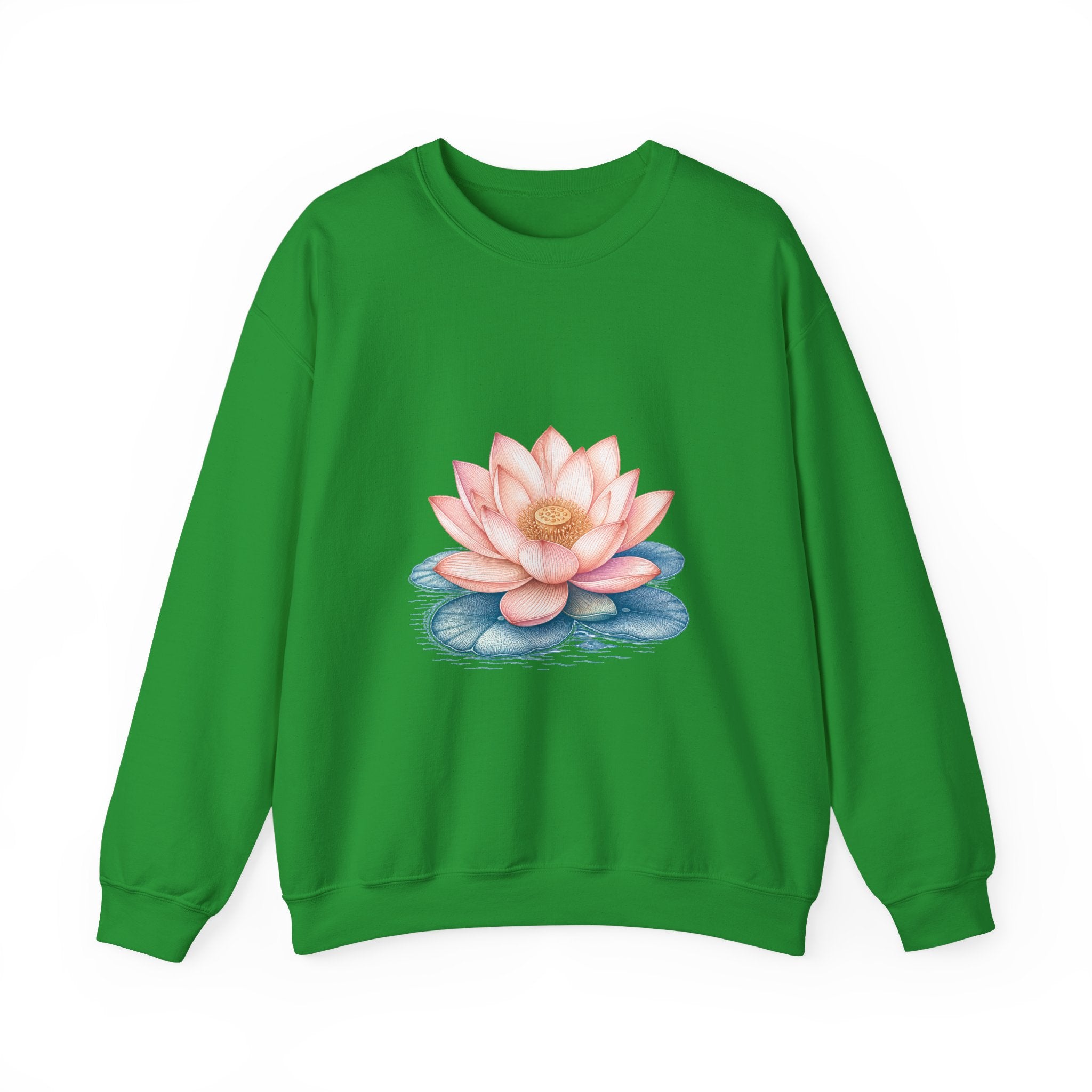 Matching Couple Sweatshirt - Open & Closed Lotus Matching Couple Premium Fleece Sweatshirt Vintage Art His Hers Honeymoon Gift - Design A
