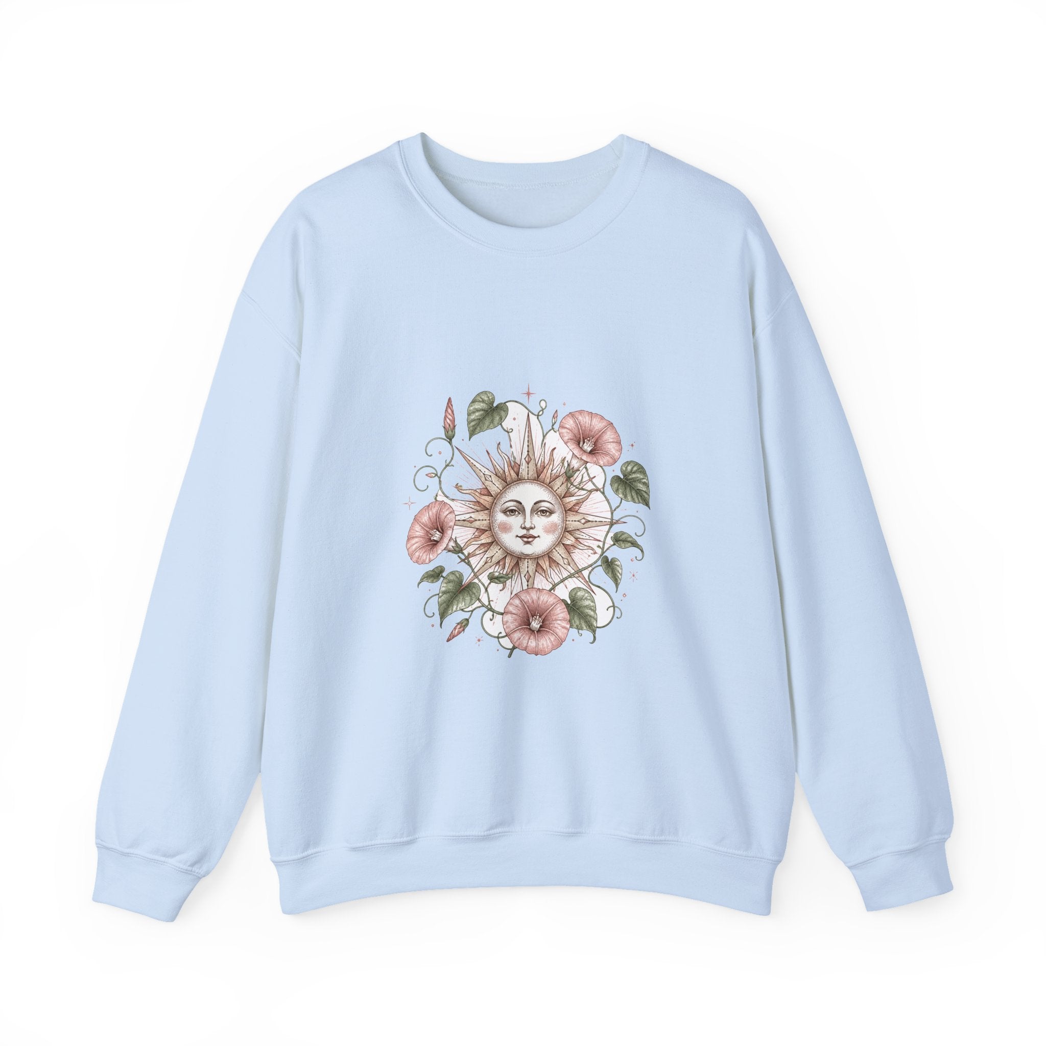 Matching Couple Sweatshirt - Sun & Moon Matching Couple Premium Fleece Sweatshirt Hand-Drawn Art His Hers Anniversary Gift - Design B
