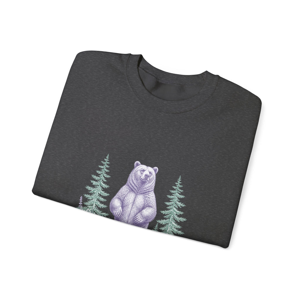 Matching Couple Sweatshirt - Bear & Deer Matching Couple Premium Fleece Sweatshirt Vintage Art His Hers Honeymoon Gift - Design A