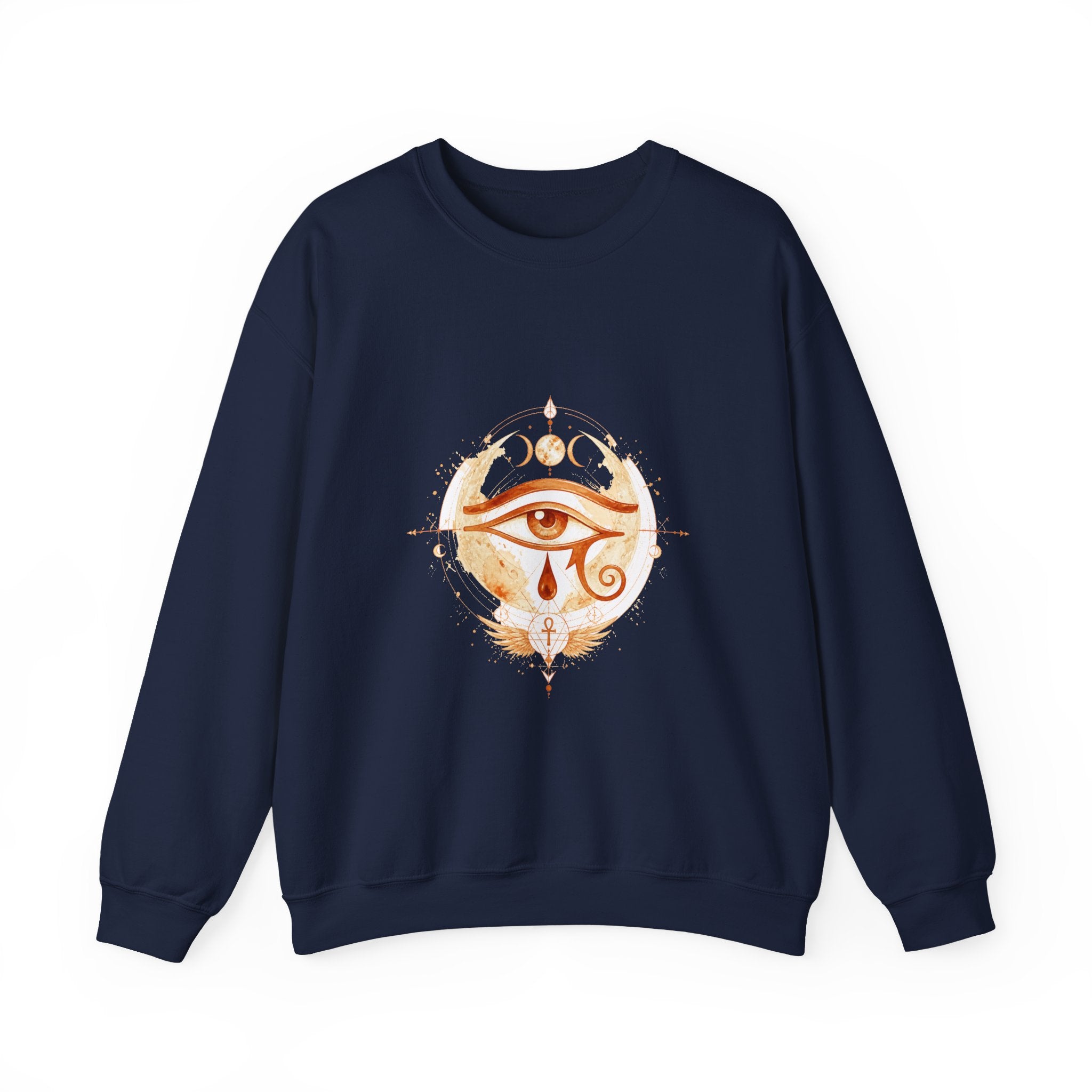 Matching Couple Sweatshirt - Eye of Ra & Horus Matching Couple Premium Fleece Sweatshirt Watercolor Art His Hers Birthday Gift - Design B