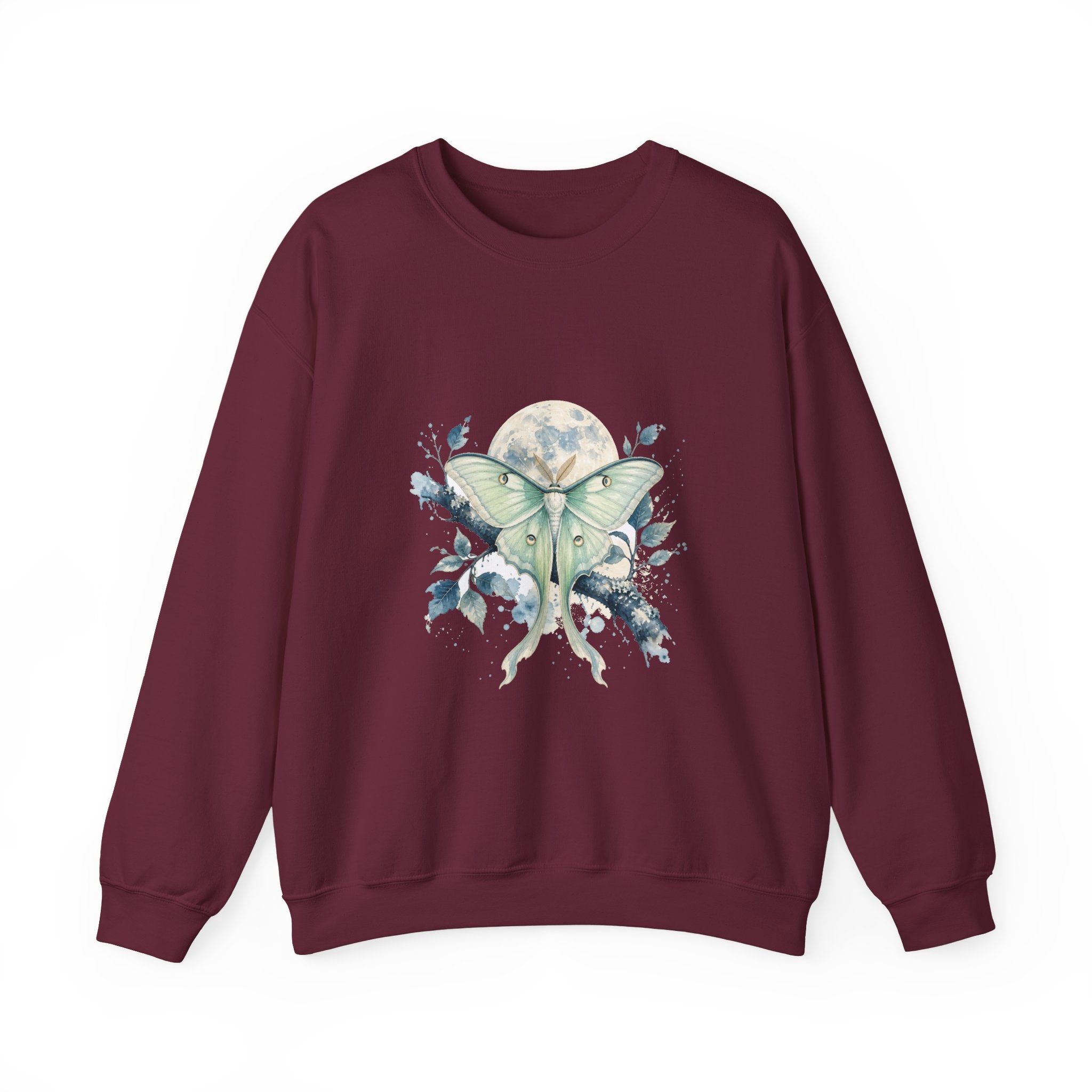 Matching Couple Sweatshirt - Butterfly & Moth Matching Couple Comfort Colors Crew Watercolor Art His Hers Birthday Gift - Design B