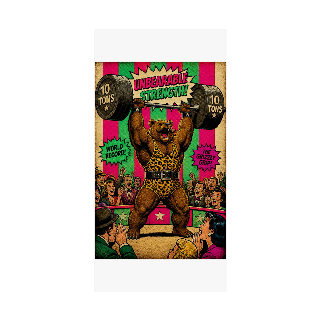 Strongman Bear Wall Art Poster 18×24 Pop Art Living Room Decor Maximalist Print