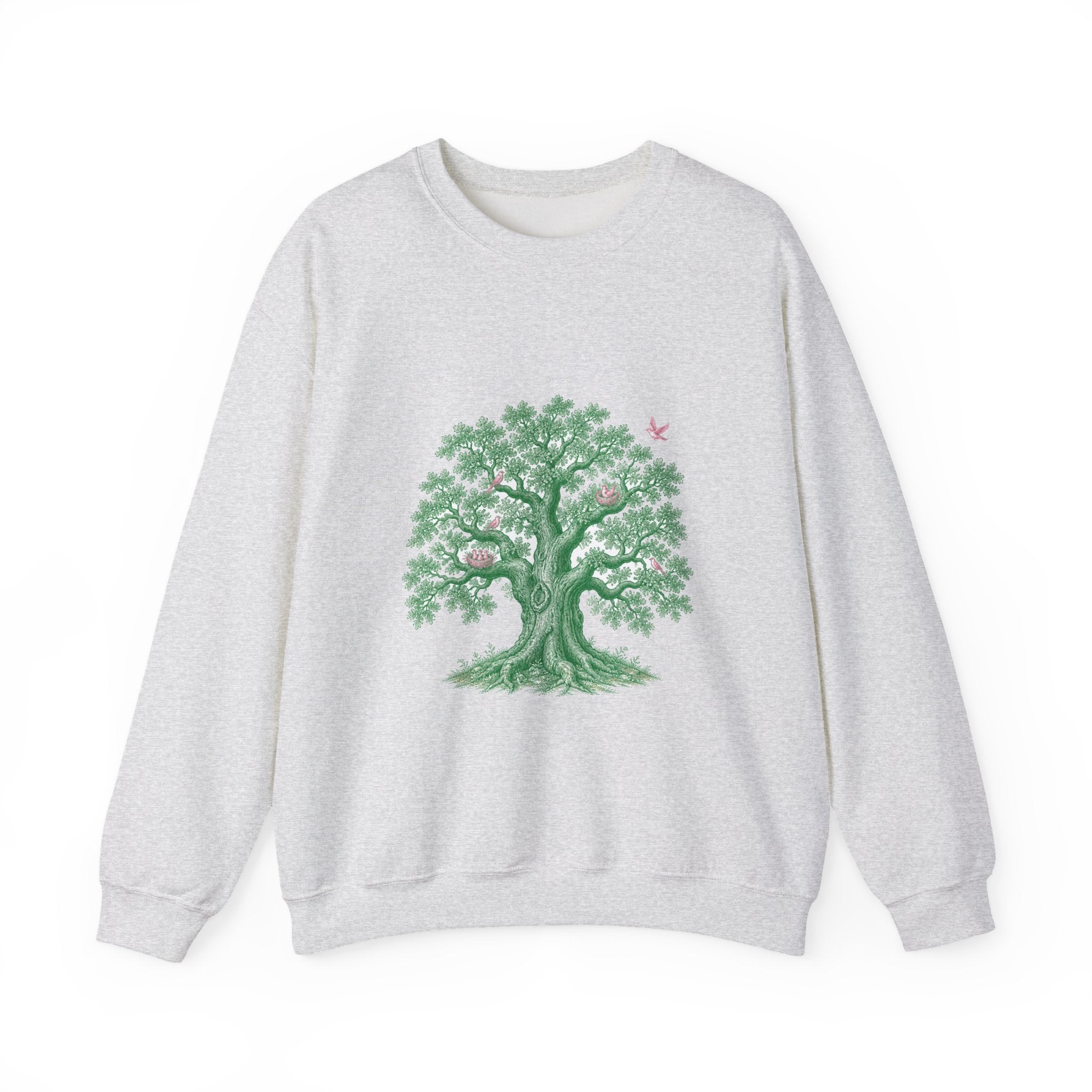 Matching Couple Sweatshirt - Ancient Oak & Deep Roots Matching Couple Crewneck Sweatshirt Vintage Art His Hers Wedding Gift - Design A