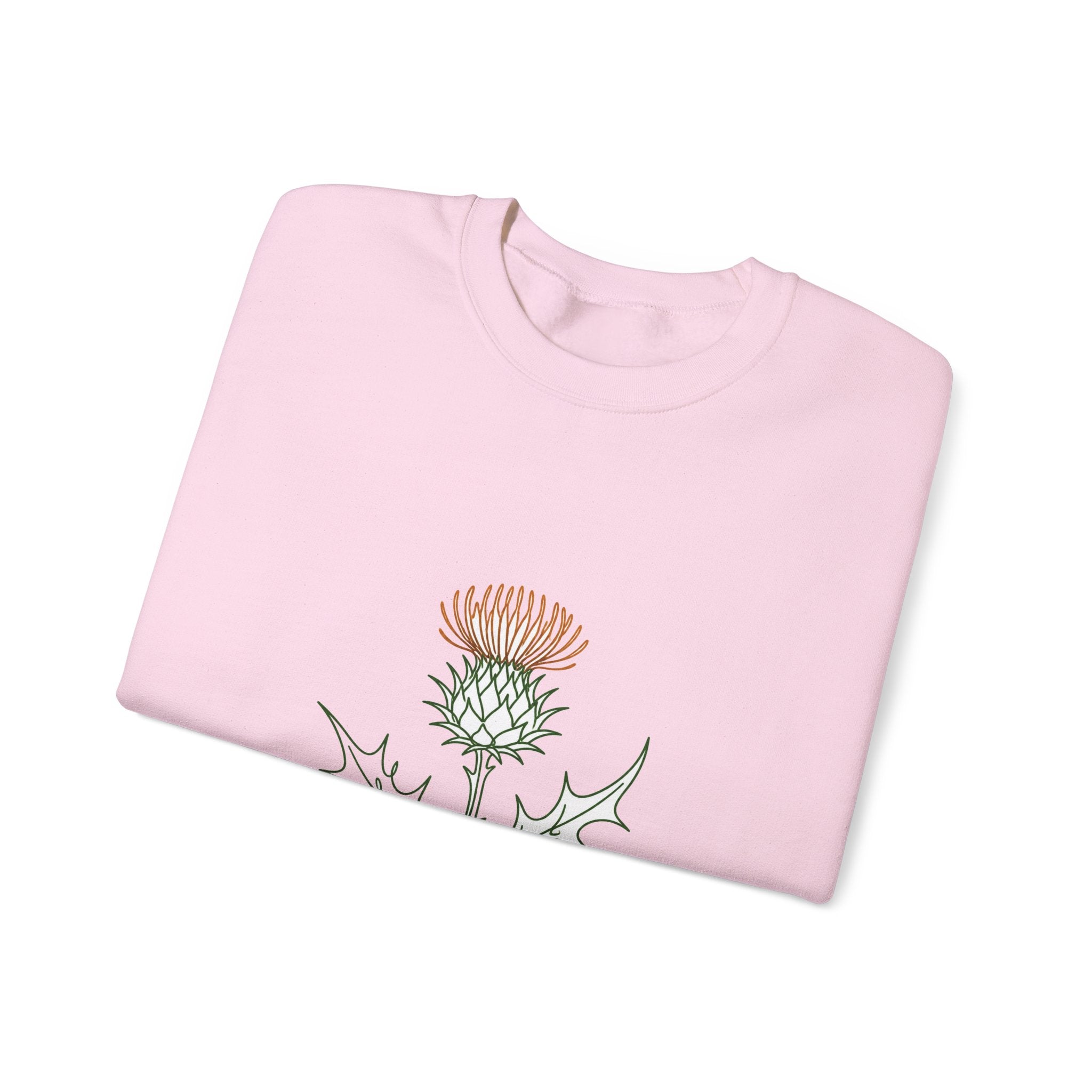 Matching Couple Sweatshirt - Lavender & Thistle Matching Couple Crewneck Sweatshirt Minimalist Art His Hers Valentine Gift - Design B