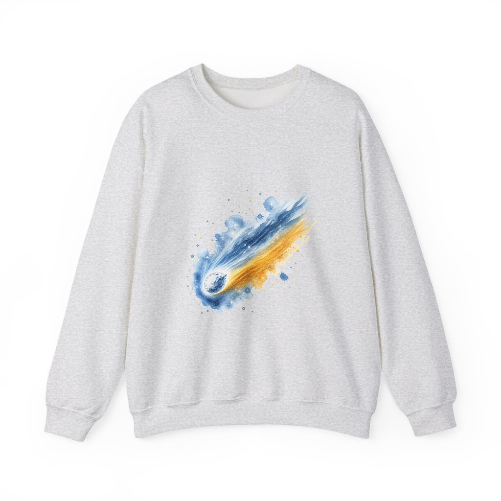 Matching Couple Sweatshirt - Comet & Asteroid Matching Couple Crewneck Sweatshirt Watercolor Art His Hers Engagement Gift - Design A