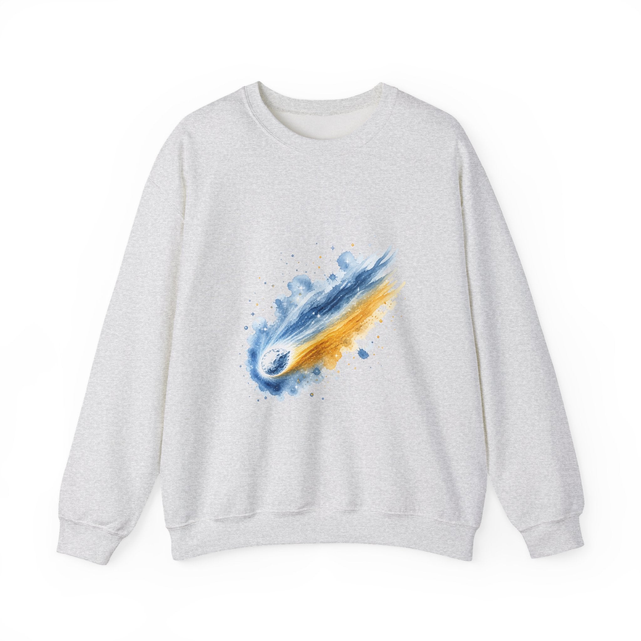 Matching Couple Sweatshirt - Comet & Asteroid Matching Couple Crewneck Sweatshirt Watercolor Art His Hers Engagement Gift - Design A