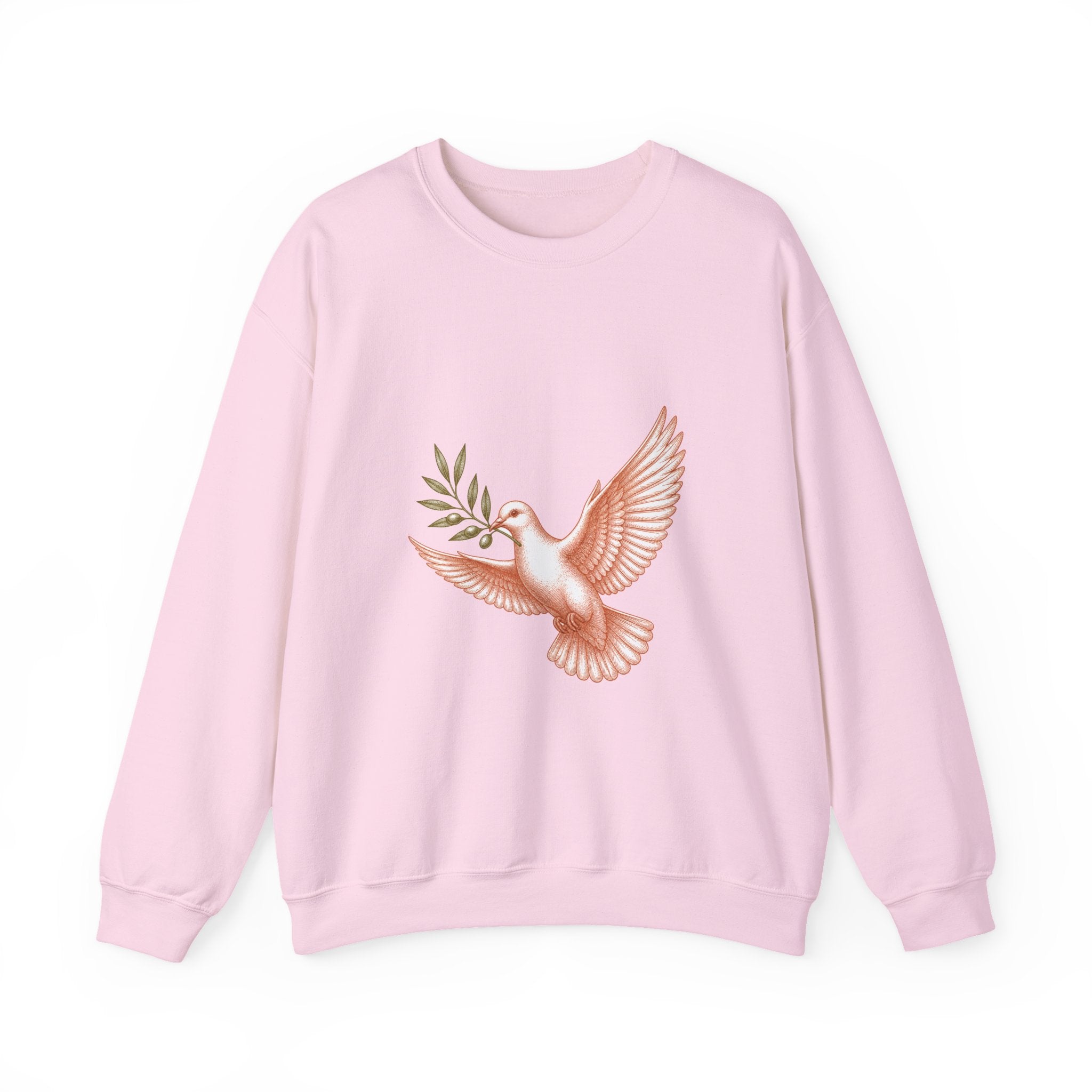 Matching Couple Sweatshirt - Wolf & Dove Matching Couple Crewneck Sweatshirt Vintage Art His Hers Wedding Gift - Design B