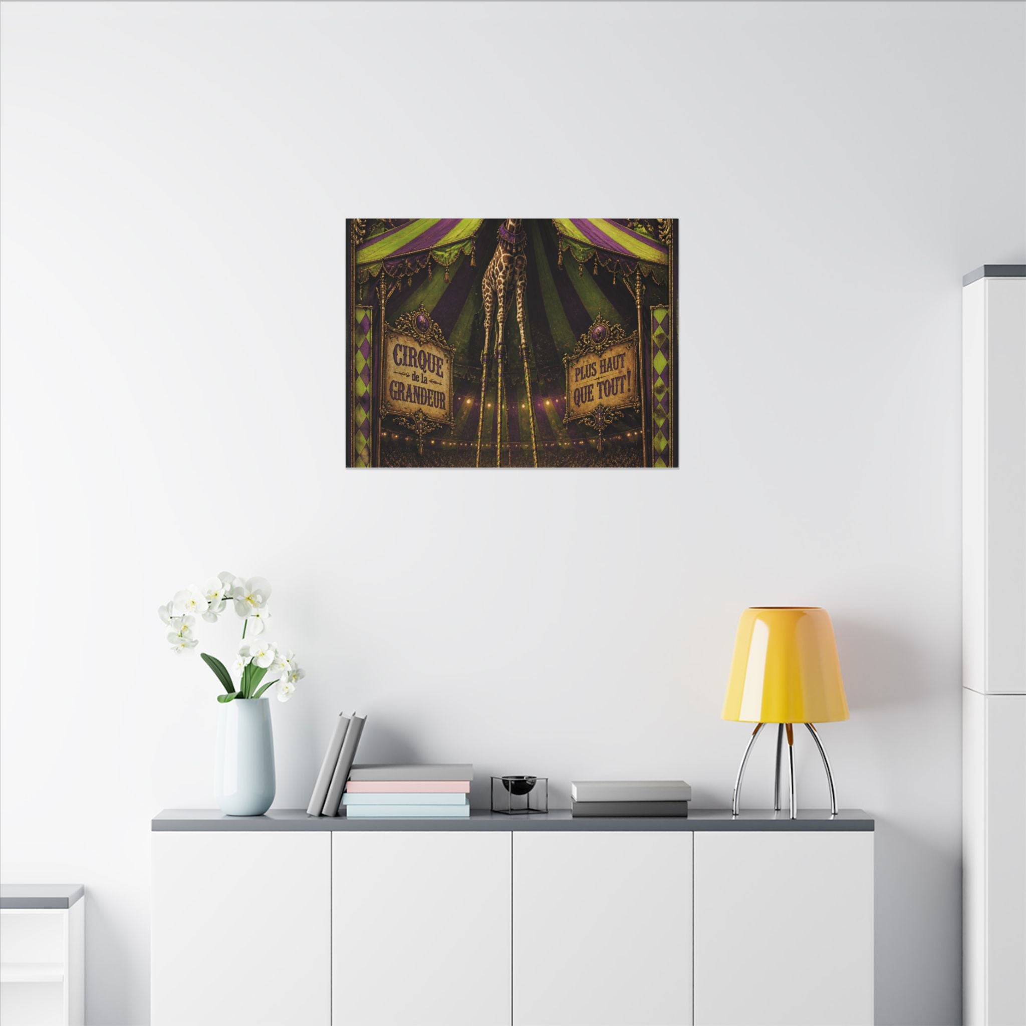 Giraffe on Stilts Wall Art Canvas 24×36 Baroque Studio Decor Maximalist Print