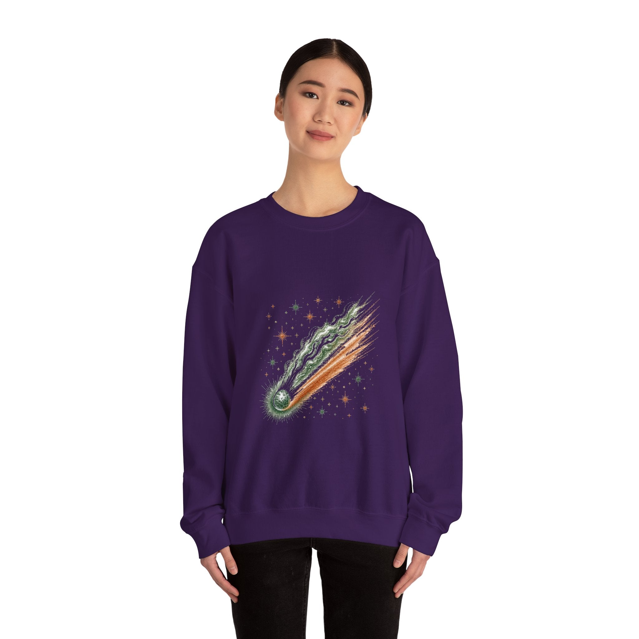 Matching Couple Sweatshirt - Comet & Asteroid Matching Couple Crewneck Sweatshirt Hand-Drawn Art His Hers Best Friend Gift - Design A