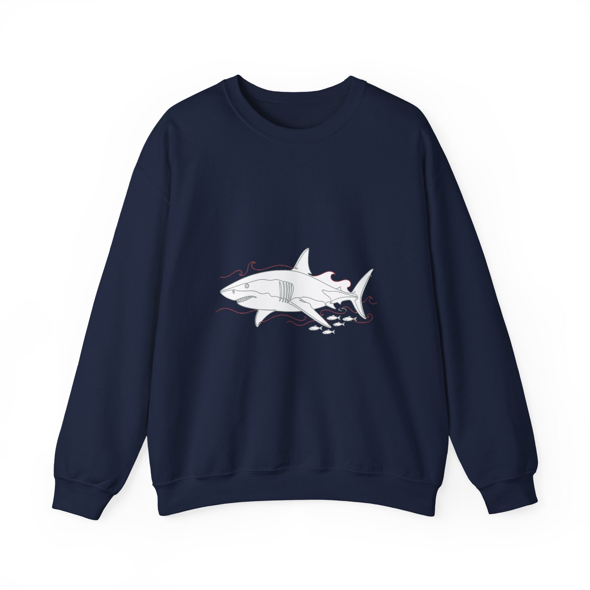 Matching Couple Sweatshirt - Shark & Dolphin Matching Couple Premium Fleece Sweatshirt Minimalist Art His Hers Christmas Gift - Design A