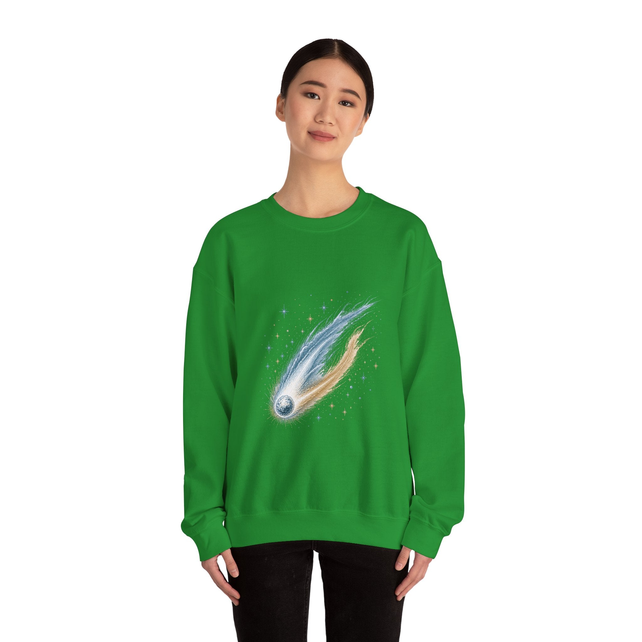 Matching Couple Sweatshirt - Comet & Asteroid Matching Couple Premium Fleece Sweatshirt Hand-Drawn Art His Hers Anniversary Gift - Design A