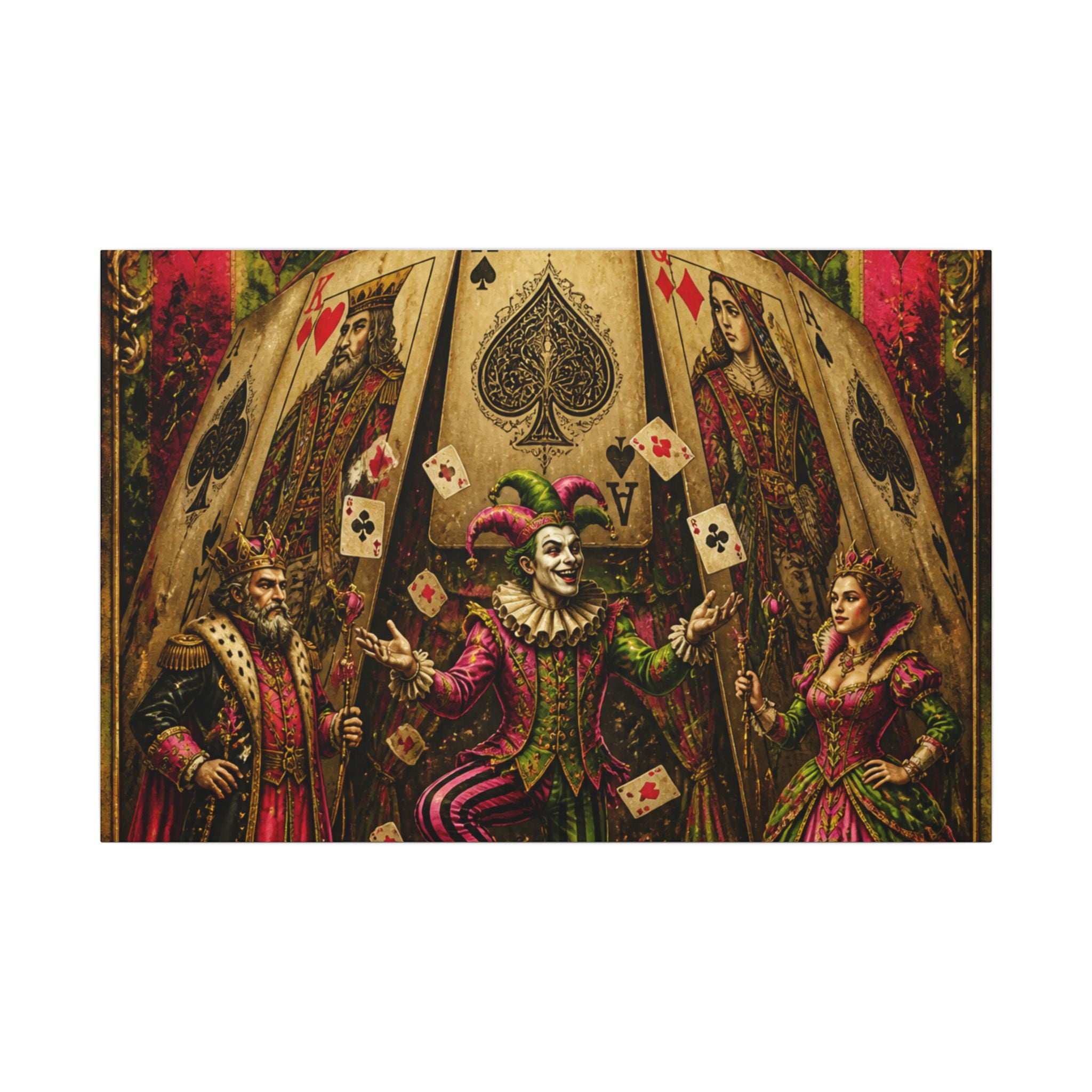 Playing Cards Tent Wall Art Canvas 16×20 Baroque Home Office Decor Maximalist Print
