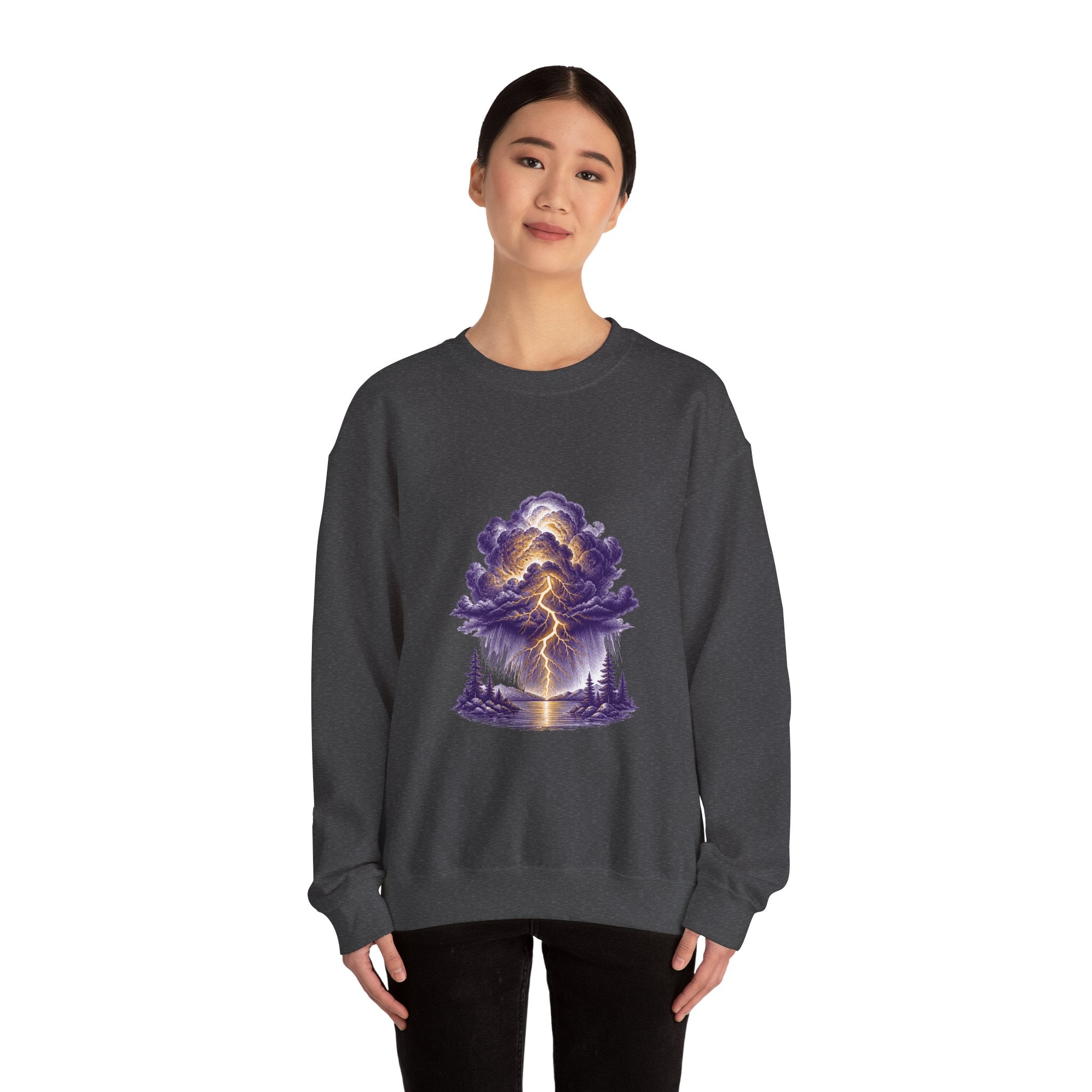 Matching Couple Sweatshirt - Storm & Rainbow Matching Couple Premium Fleece Sweatshirt Vintage Art His Hers Honeymoon Gift - Design A