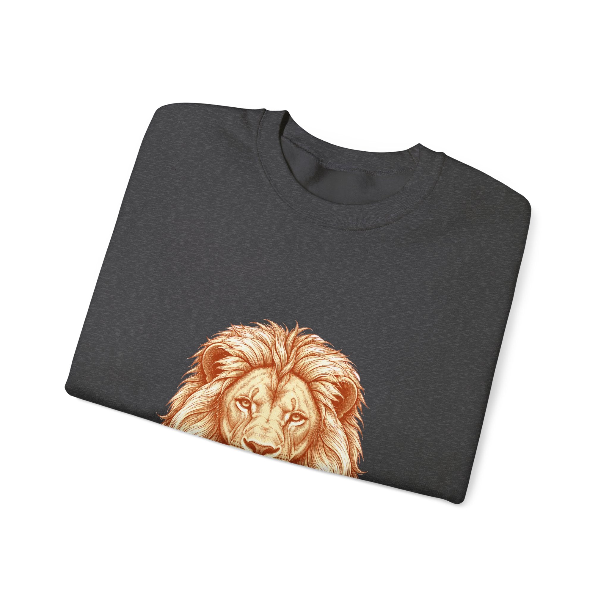 Matching Couple Sweatshirt - Lion & Lamb Matching Couple Comfort Colors Crew Hand-Drawn Art His Hers Anniversary Gift - Design A
