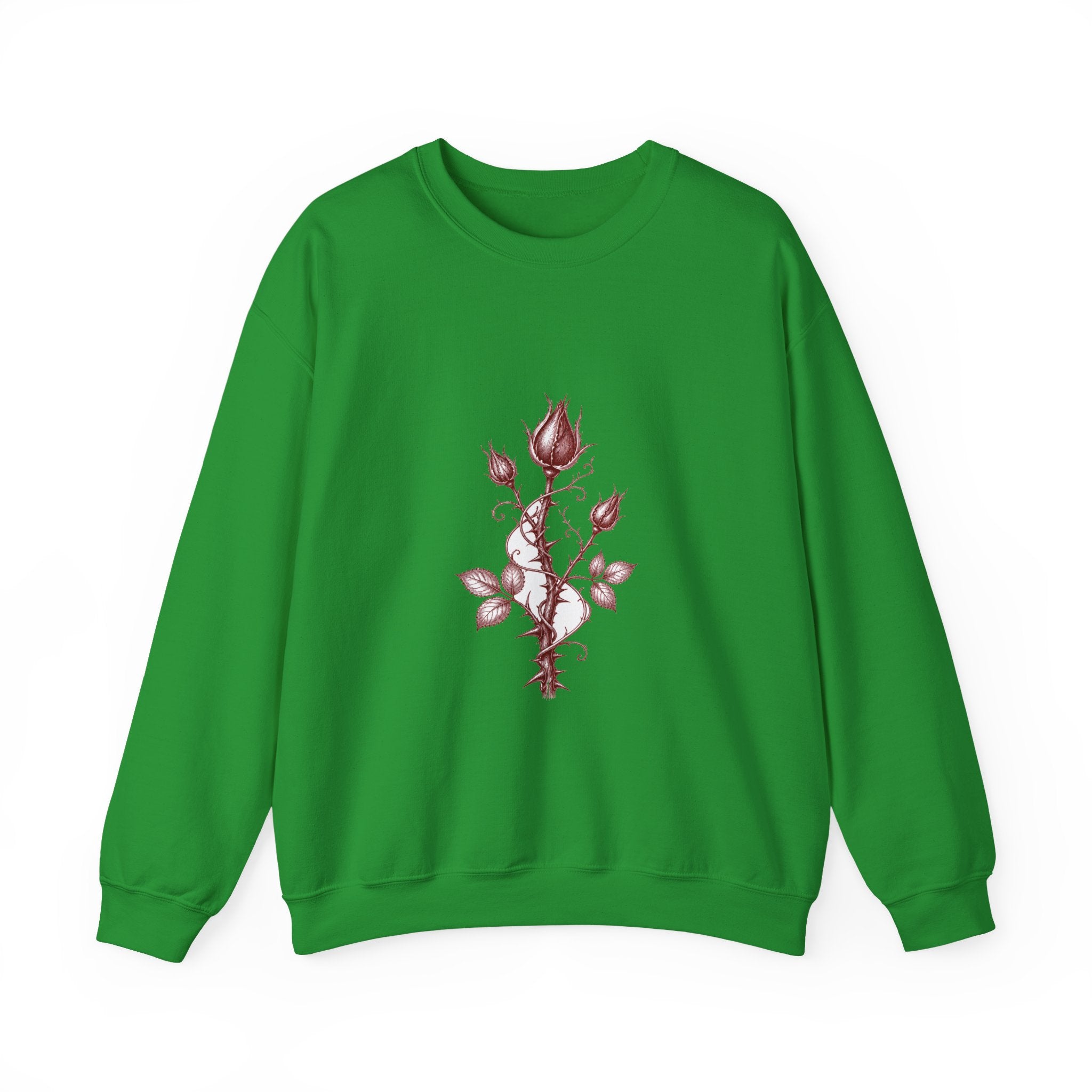 Matching Couple Sweatshirt - Rose & Thorn Matching Couple Crewneck Sweatshirt Hand-Drawn Art His Hers Best Friend Gift - Design B