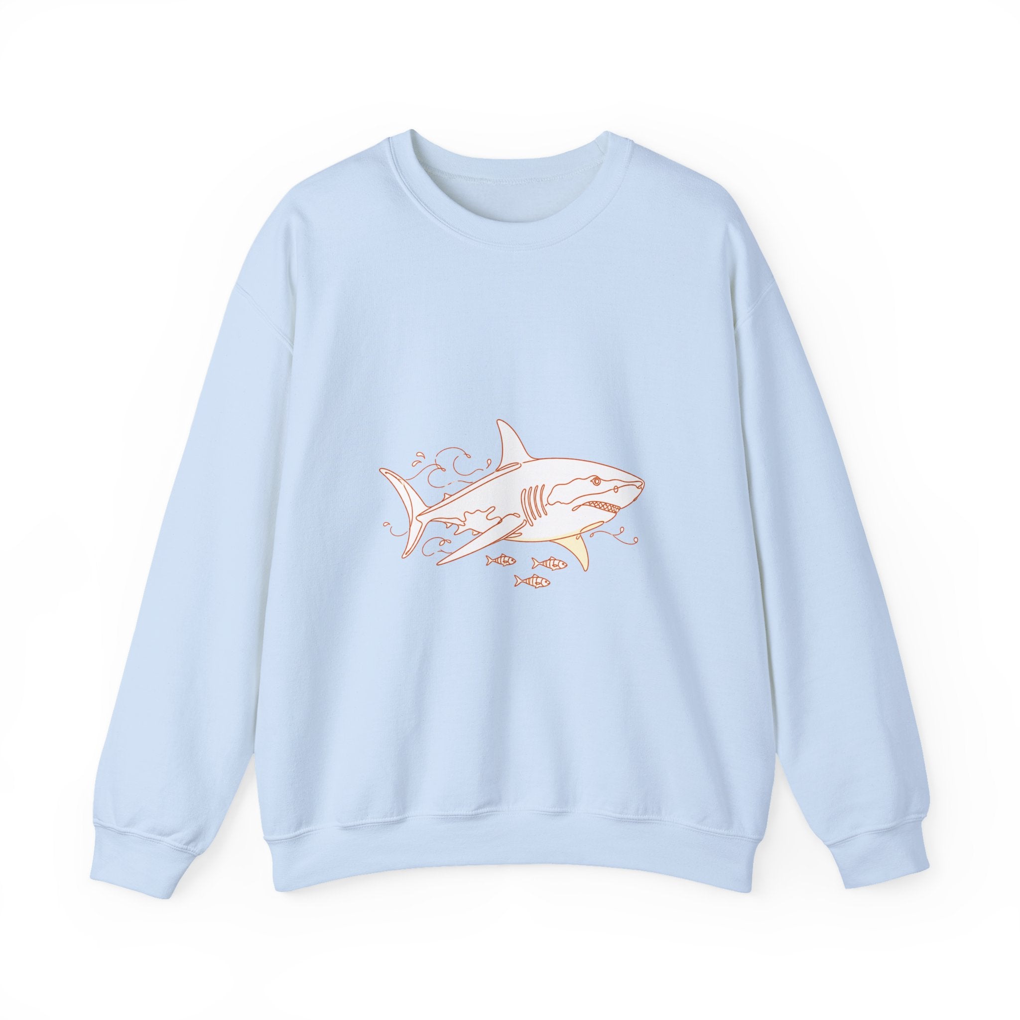 Matching Couple Sweatshirt - Shark & Dolphin Matching Couple Crewneck Sweatshirt Minimalist Art His Hers Valentine Gift - Design A