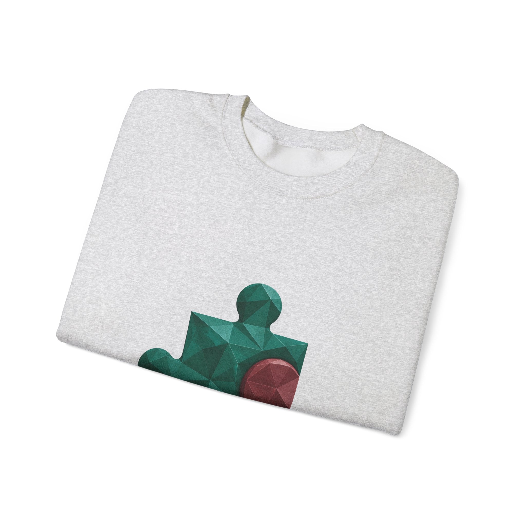 Matching Couple Sweatshirt - Puzzle Pieces Matching Couple Premium Fleece Sweatshirt Geometric Art His Hers Love Gift - Design A