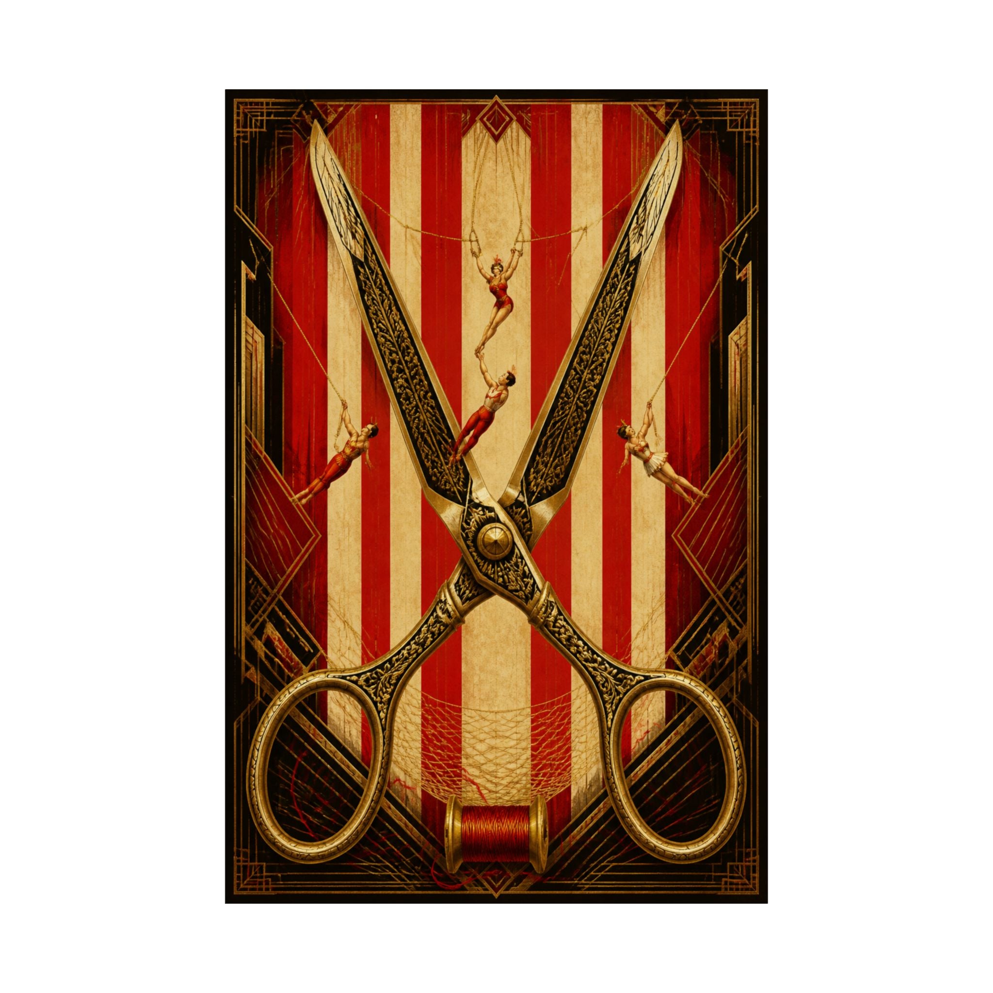 Giant Scissors Trapeze Wall Art Poster 18×24 Art Deco Entryway Decor Maximalist Print