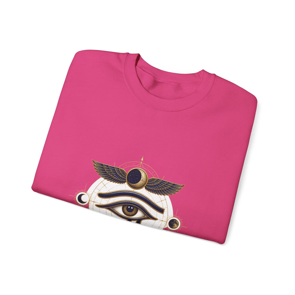 Matching Couple Sweatshirt - Eye of Ra & Horus Matching Couple Crewneck Sweatshirt Vintage Art His Hers Wedding Gift - Design B