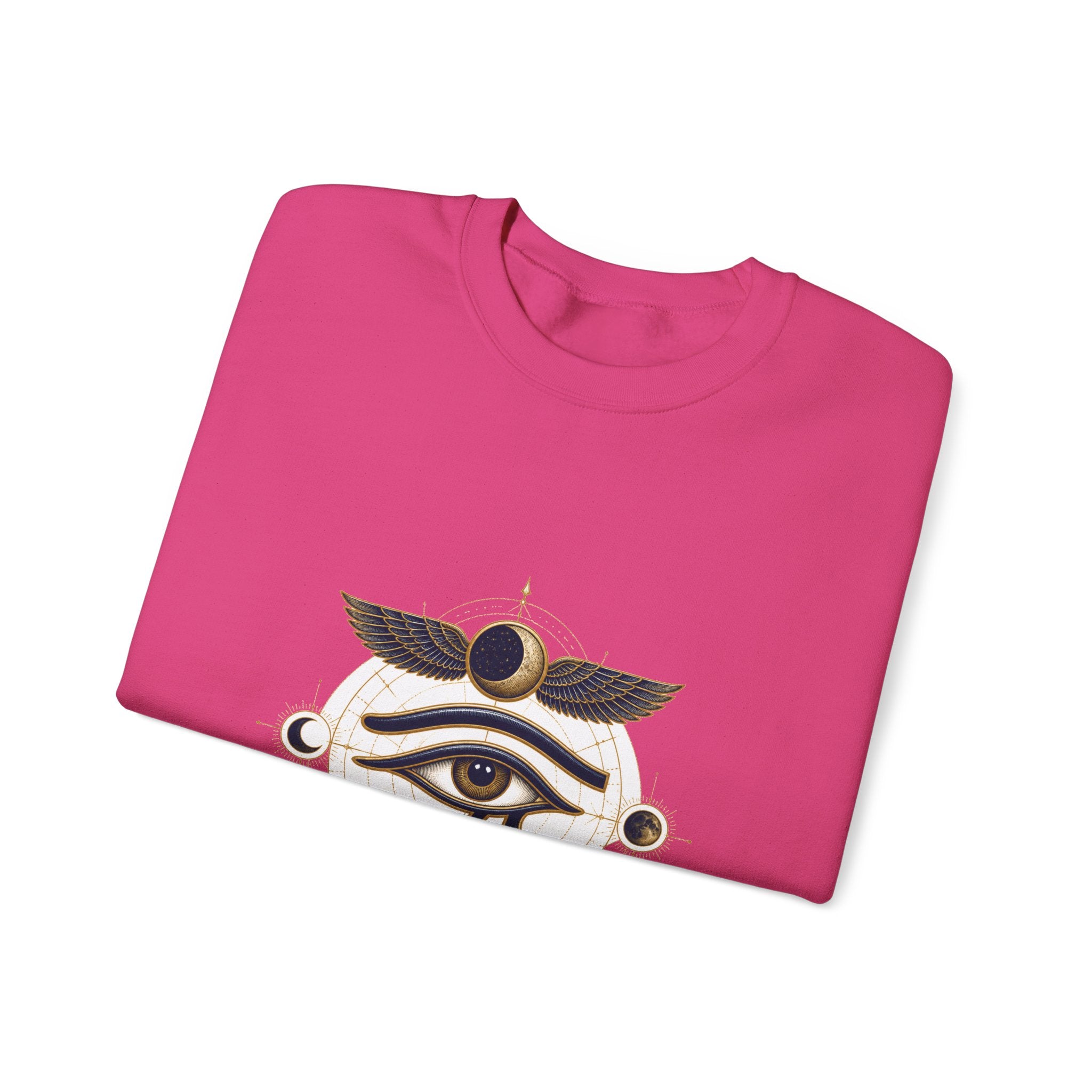 Matching Couple Sweatshirt - Eye of Ra & Horus Matching Couple Crewneck Sweatshirt Vintage Art His Hers Wedding Gift - Design B