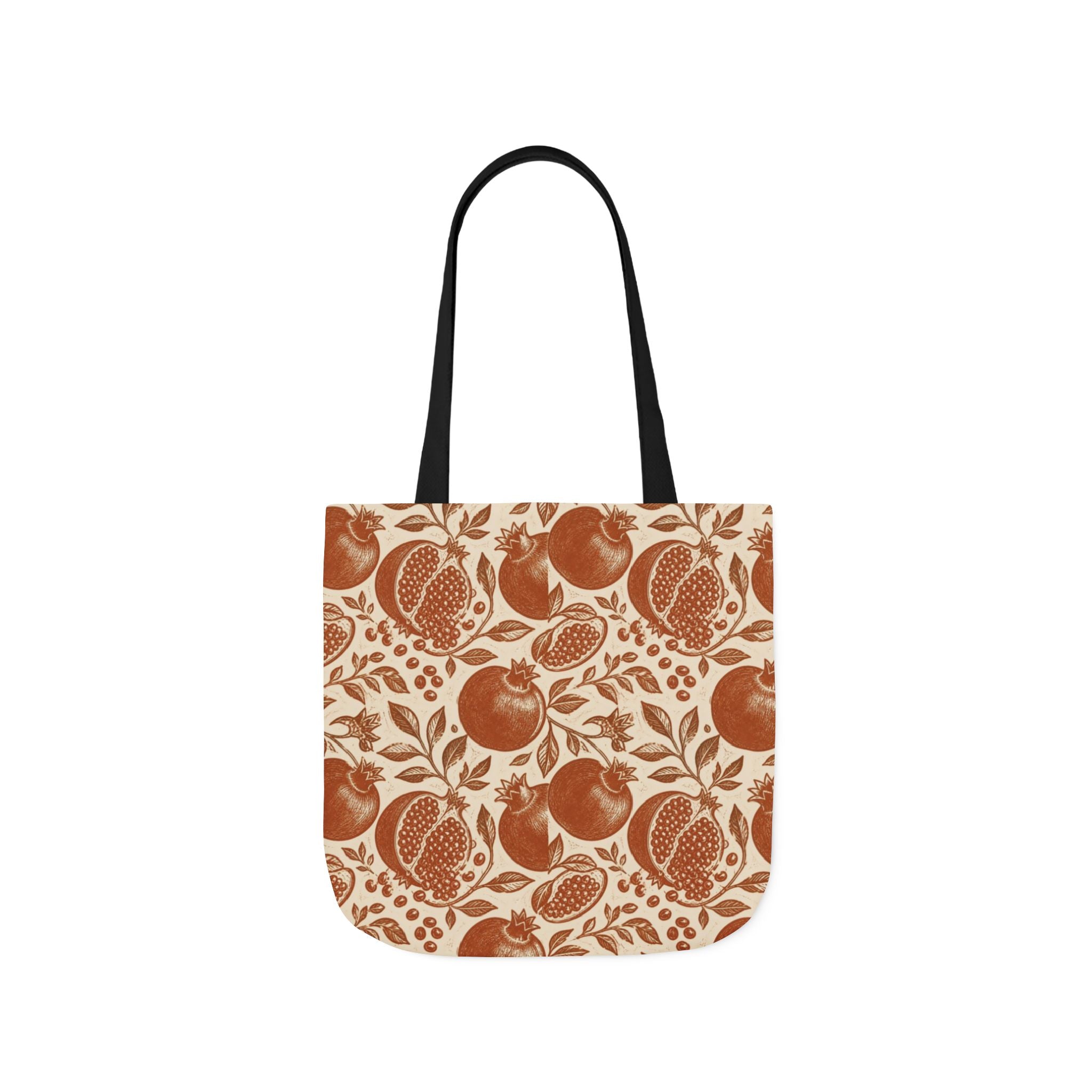 Split Pomegranates Canvas Tote Bag Mediterranean Kitchen Linocut Design Italian Cottagecore Gift