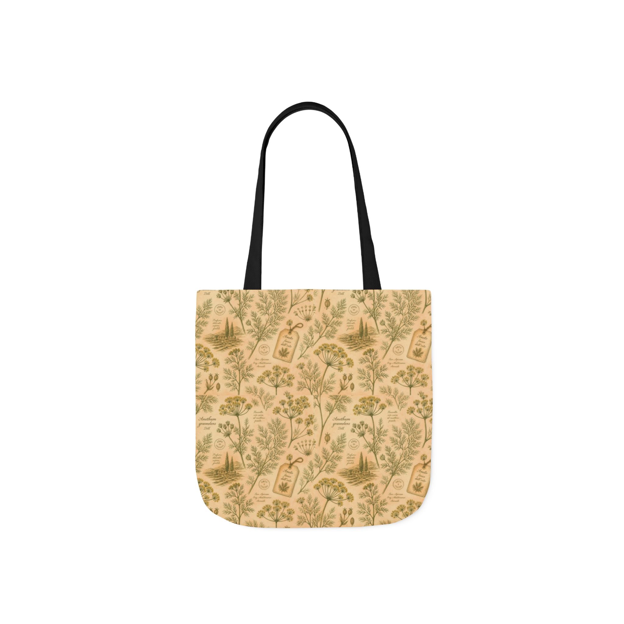 Dill Fronds Canvas Tote Bag Mediterranean Kitchen Botanical Design Italian Cottagecore Gift
