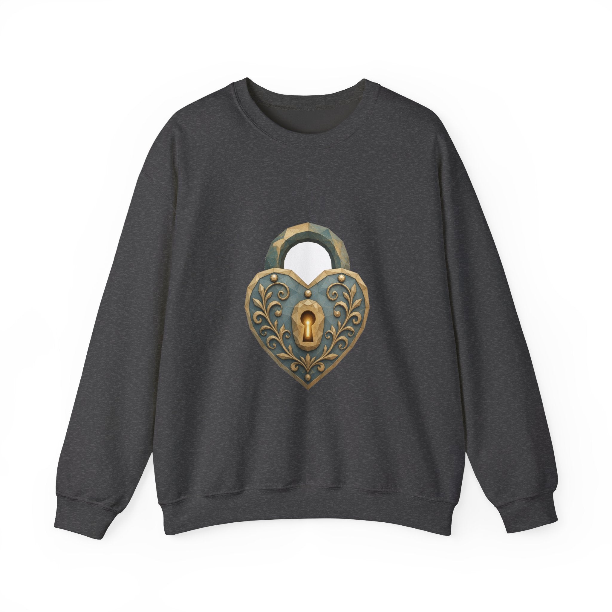 Matching Couple Sweatshirt - Key & Lock Matching Couple Comfort Colors Crew Geometric Art His Hers Love Gift - Design B