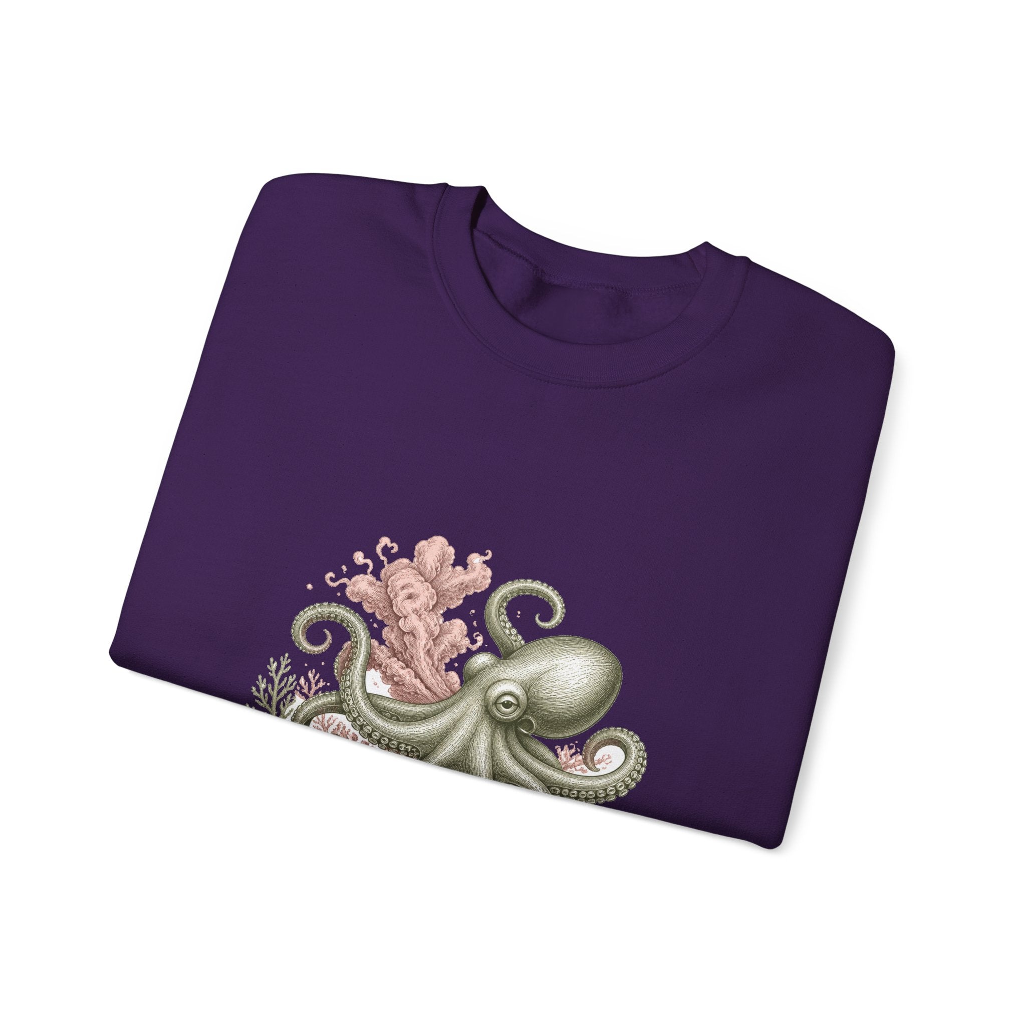 Matching Couple Sweatshirt - Octopus & Jellyfish Matching Couple Premium Fleece Sweatshirt Vintage Art His Hers Honeymoon Gift - Design A