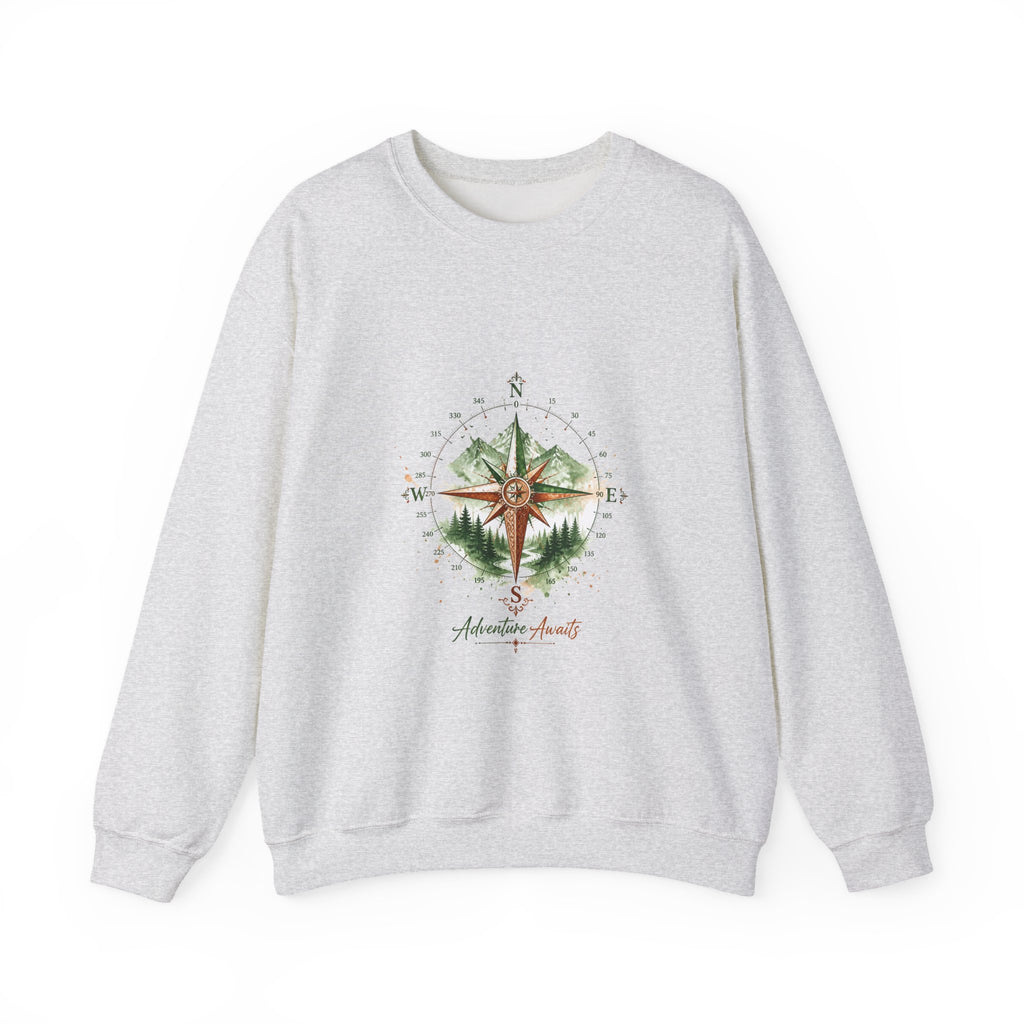 Matching Couple Sweatshirt - Compass North & South Matching Couple Comfort Colors Crew Watercolor Art His Hers Birthday Gift - Design B