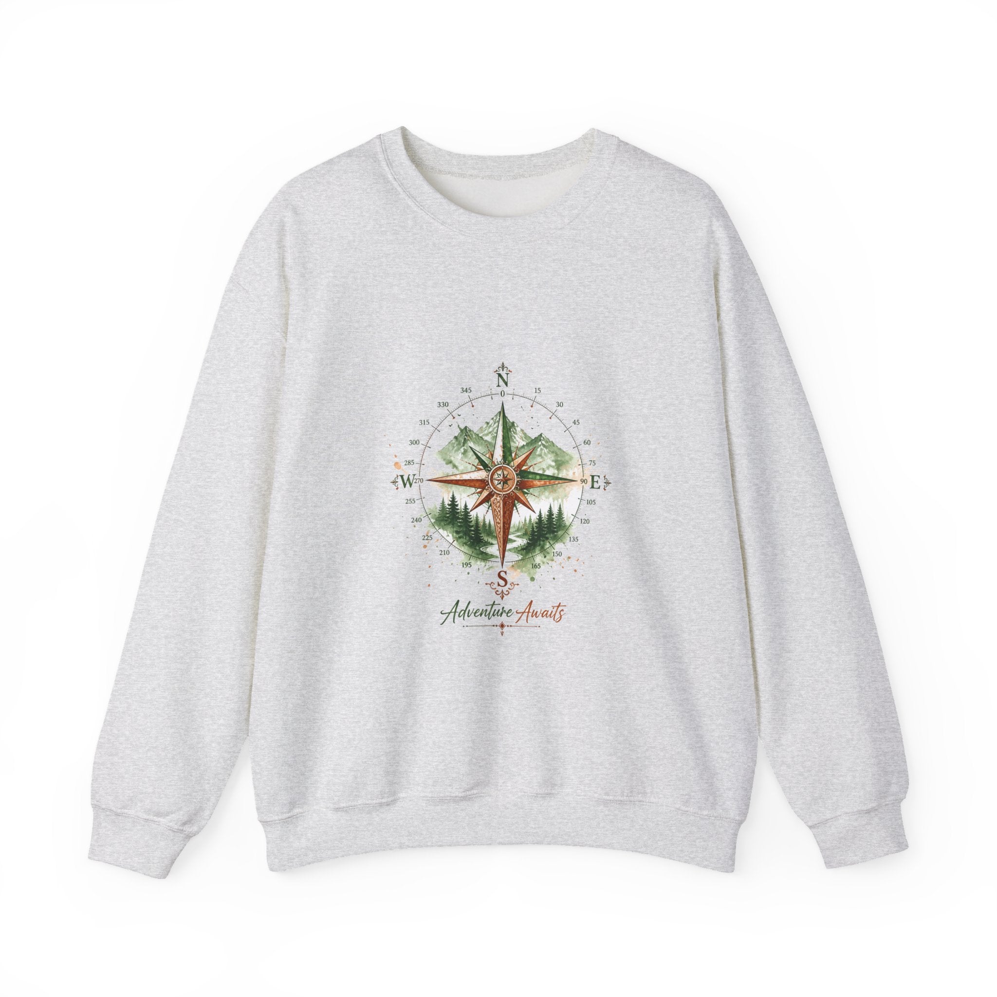Matching Couple Sweatshirt - Compass North & South Matching Couple Comfort Colors Crew Watercolor Art His Hers Birthday Gift - Design B