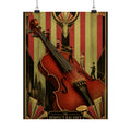 Violin Tightrope Bridge Wall Art Poster 24×36 Art Deco Bar Area Decor Maximalist Print