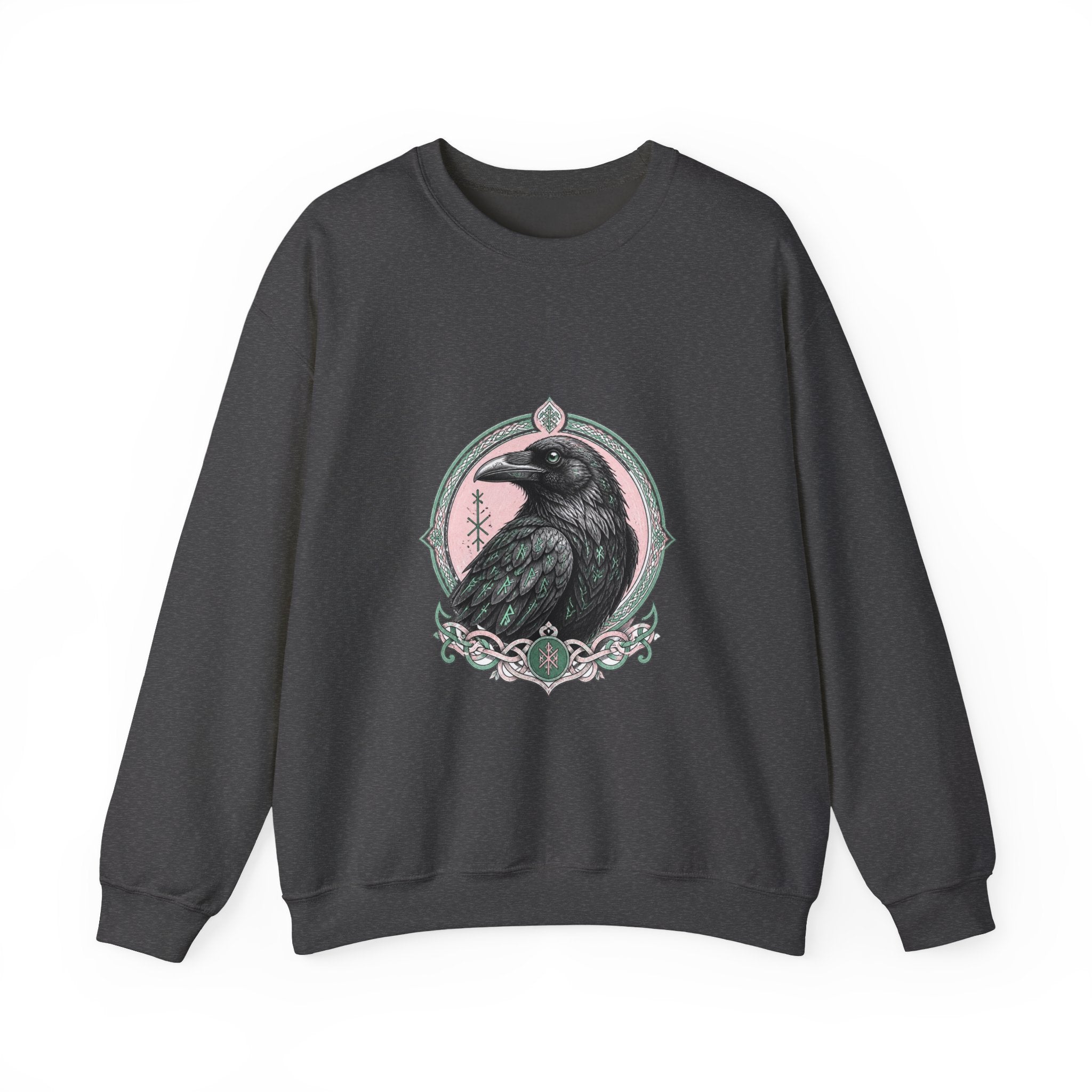 Matching Couple Sweatshirt - Huginn & Muninn Matching Couple Crewneck Sweatshirt Hand-Drawn Art His Hers Best Friend Gift - Design A