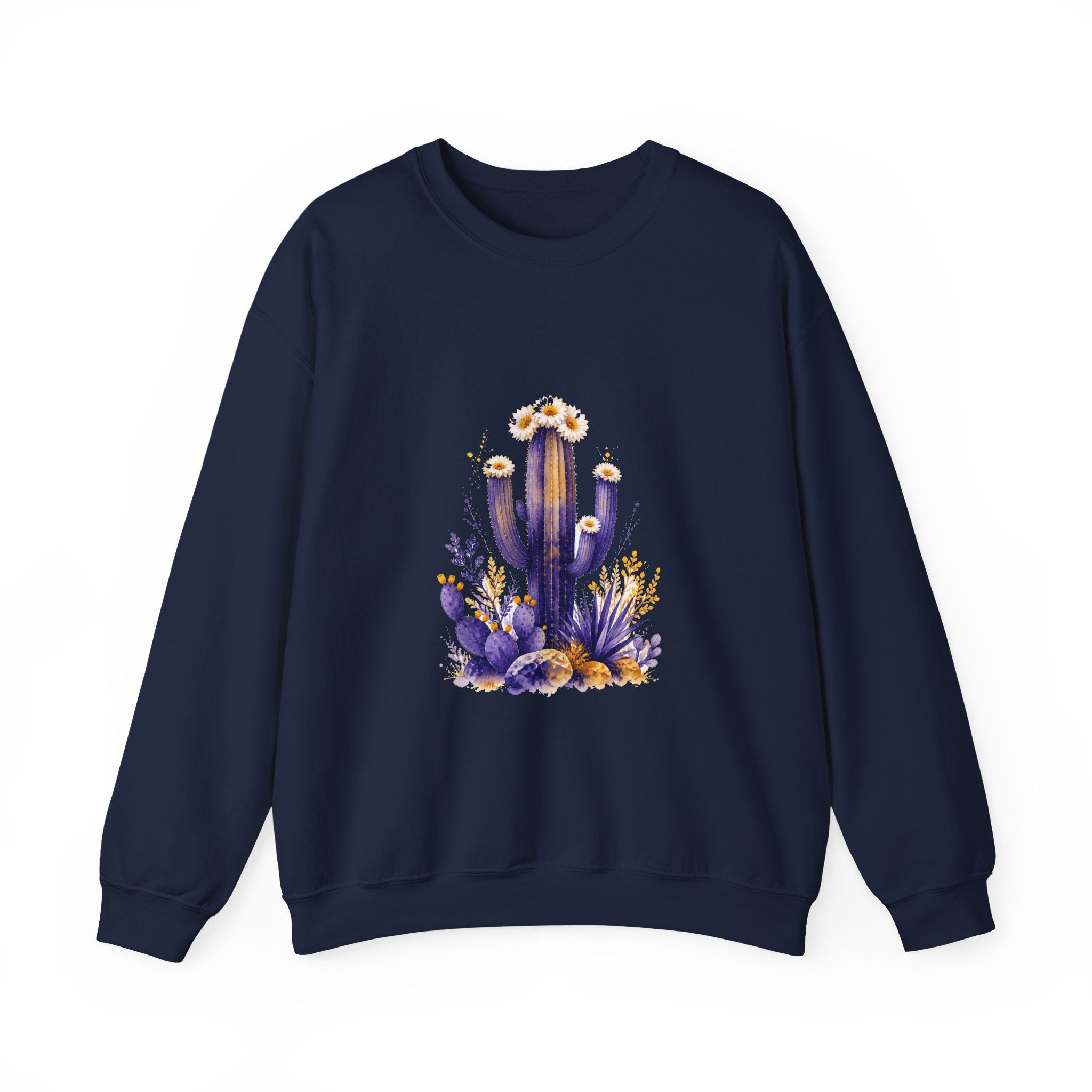 Matching Couple Sweatshirt - Desert & Rainforest Matching Couple Crewneck Sweatshirt Watercolor Art His Hers Engagement Gift - Design A