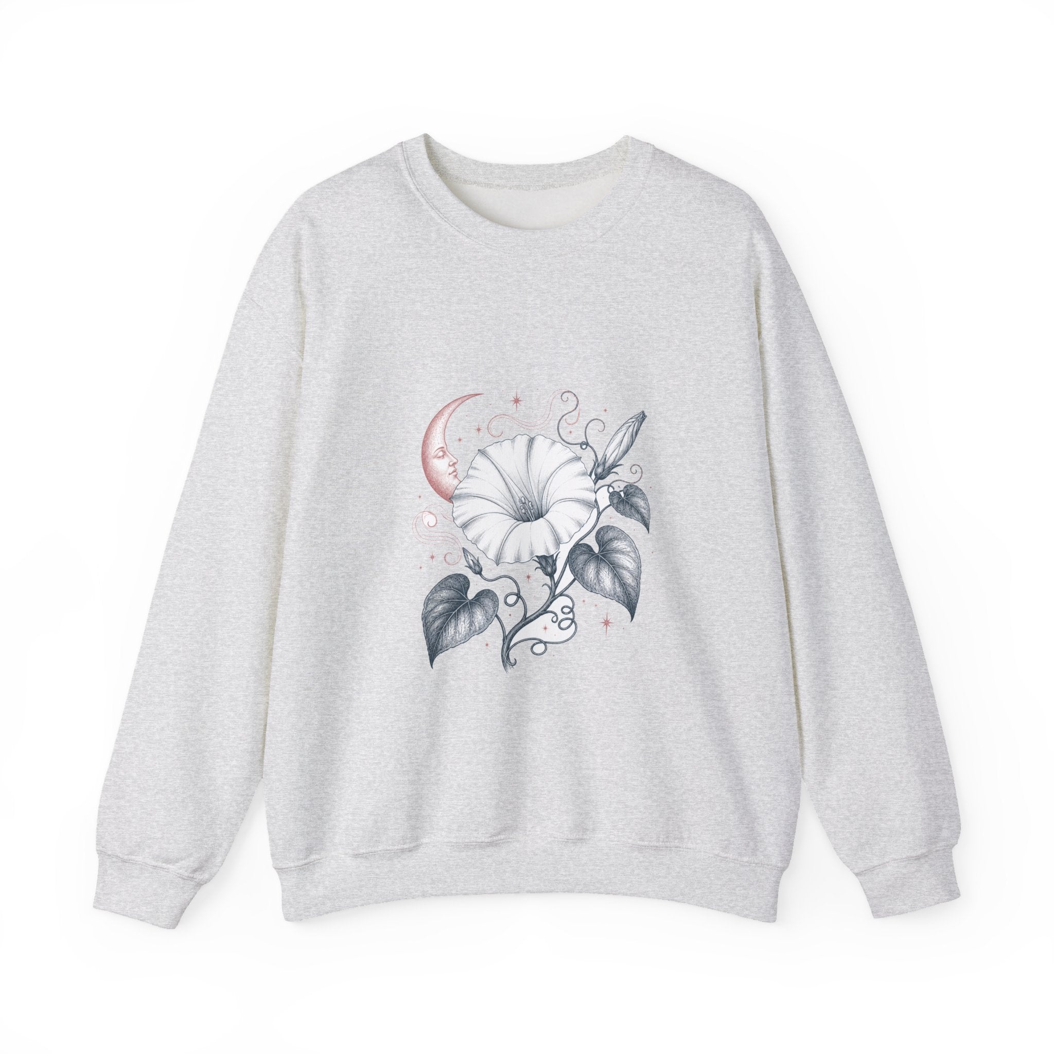 Matching Couple Sweatshirt - Sunflower & Moonflower Matching Couple Comfort Colors Crew Vintage Art His Hers Honeymoon Gift - Design B