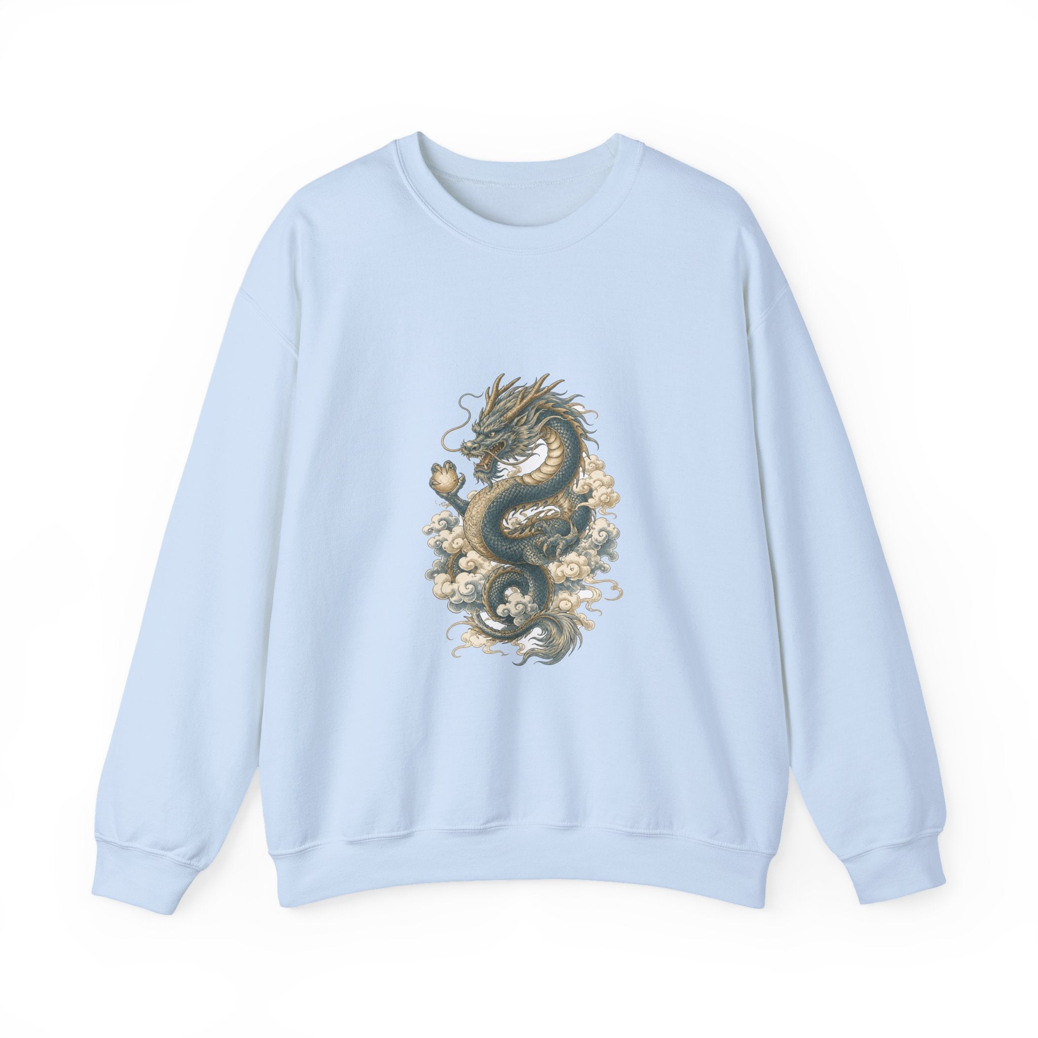 Matching Couple Sweatshirt - Dragon & Phoenix Matching Couple Crewneck Sweatshirt Hand-Drawn Art His Hers Best Friend Gift - Design A