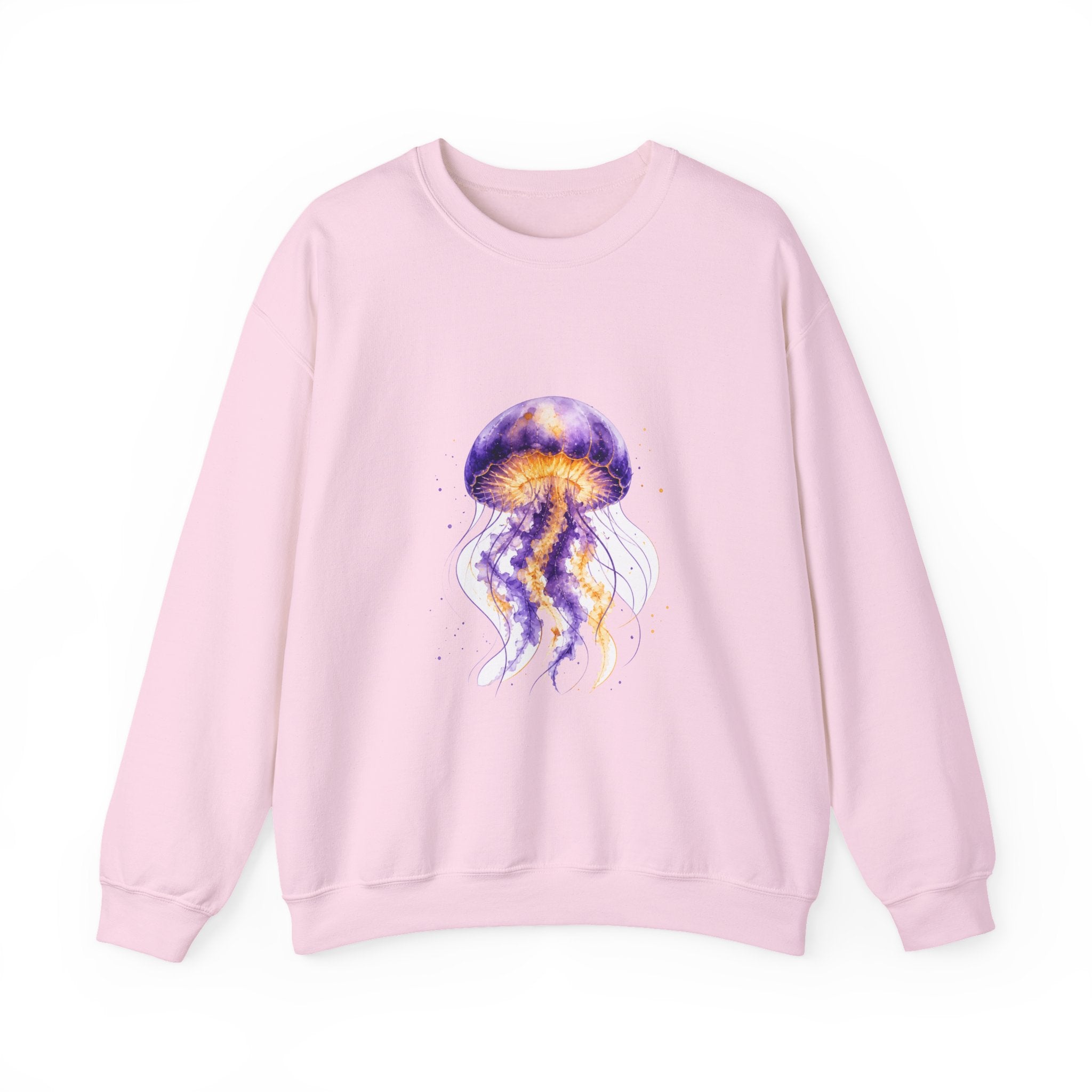 Matching Couple Sweatshirt - Octopus & Jellyfish Matching Couple Comfort Colors Crew Watercolor Art His Hers Birthday Gift - Design B