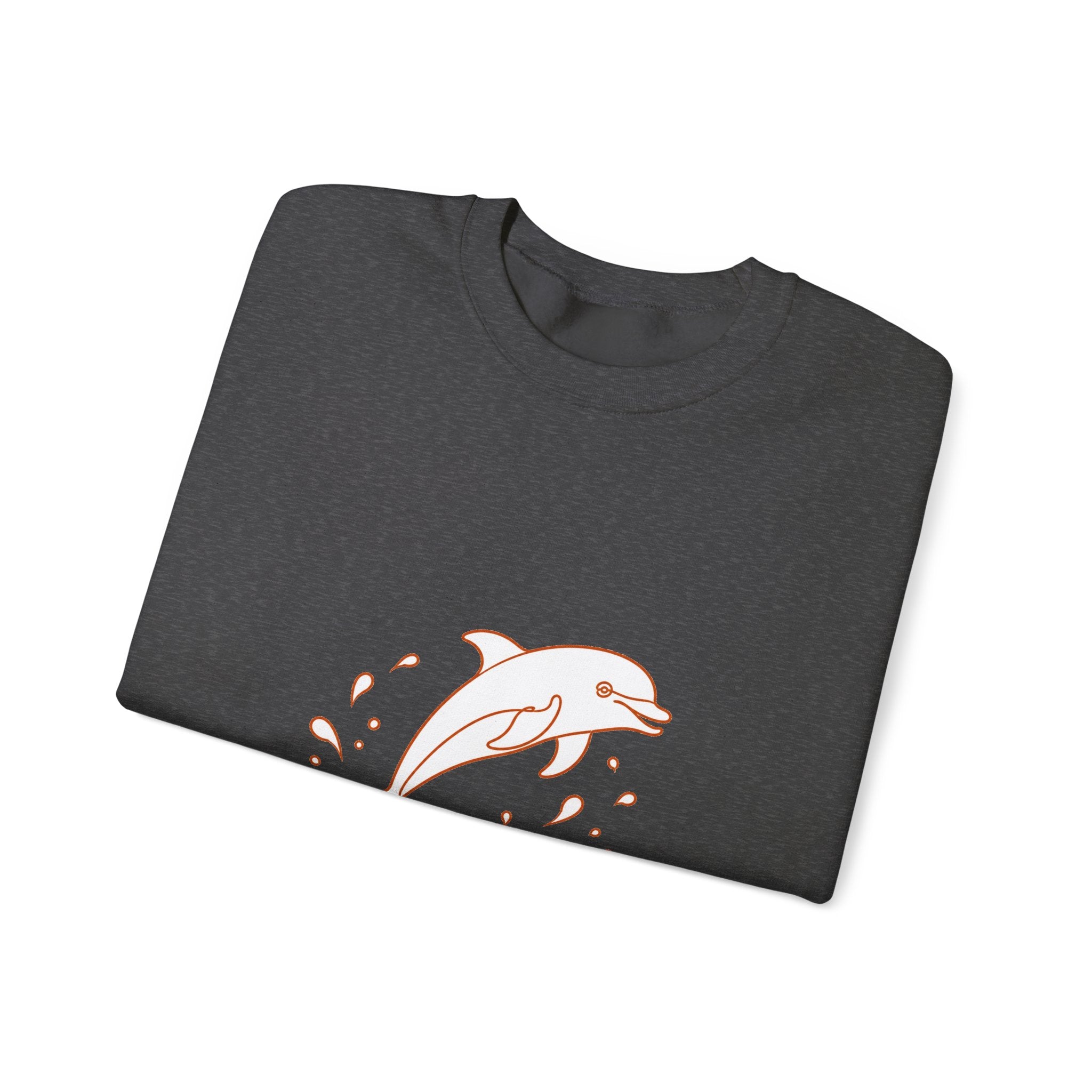 Matching Couple Sweatshirt - Shark & Dolphin Matching Couple Crewneck Sweatshirt Minimalist Art His Hers Valentine Gift - Design B