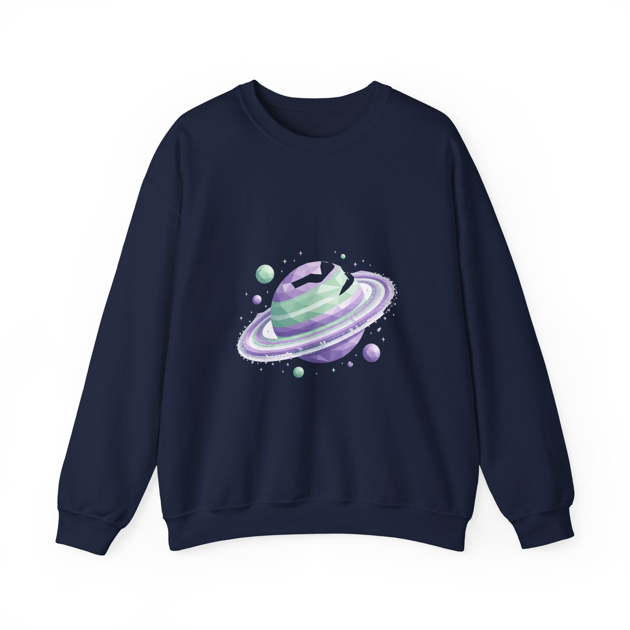 Matching Couple Sweatshirt - Astronaut & Planet Matching Couple Crewneck Sweatshirt Geometric Art His Hers Couple Gift - Design B